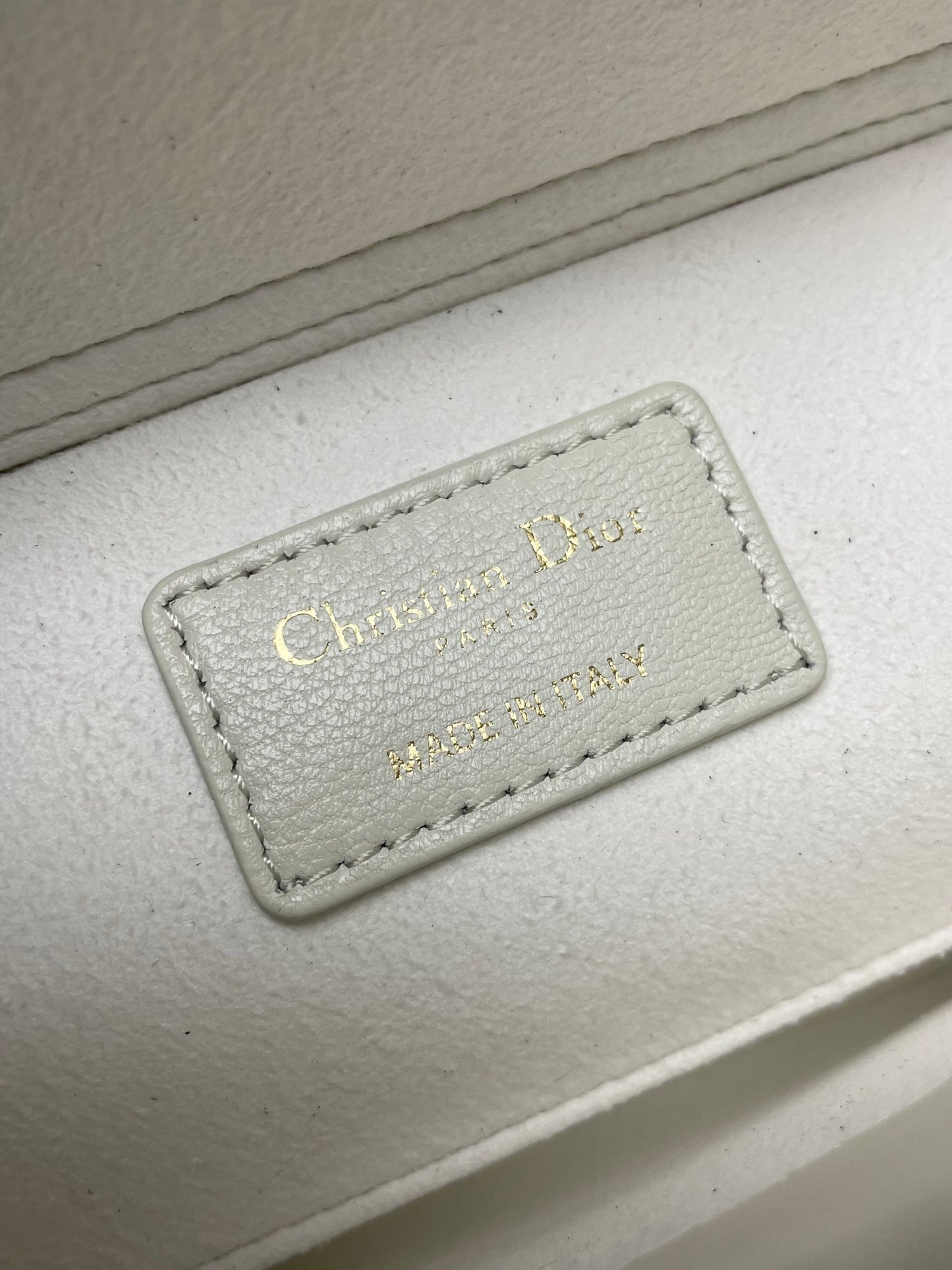 Dior Elegant White Quilted Leather Top Handle Bag with Gold Chain Strap