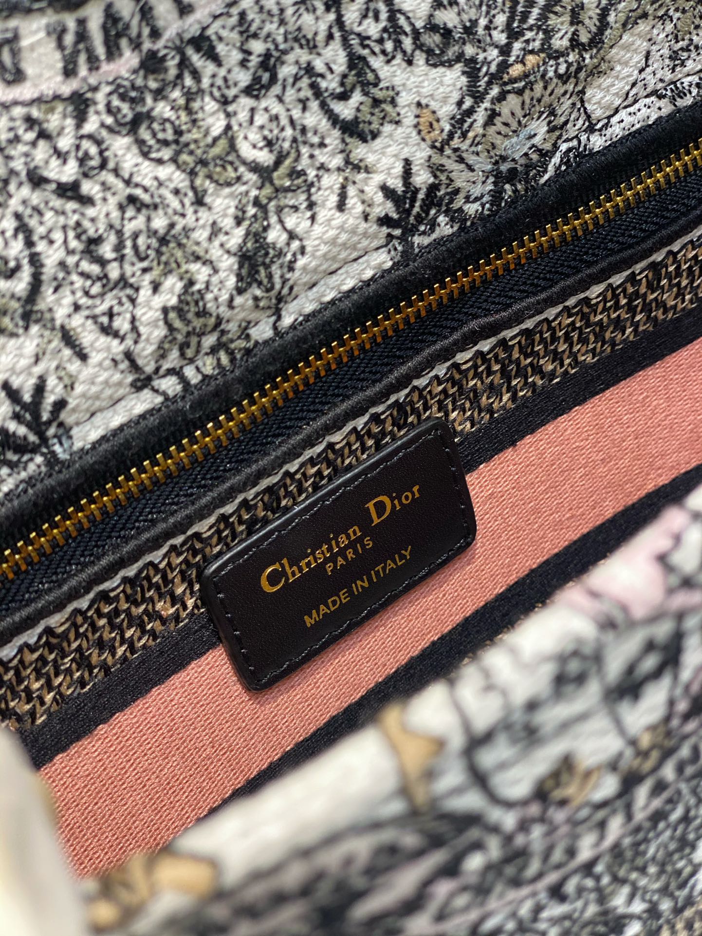 Dior Vintage Embroidered Floral Canvas Handbag with Shoulder Strap