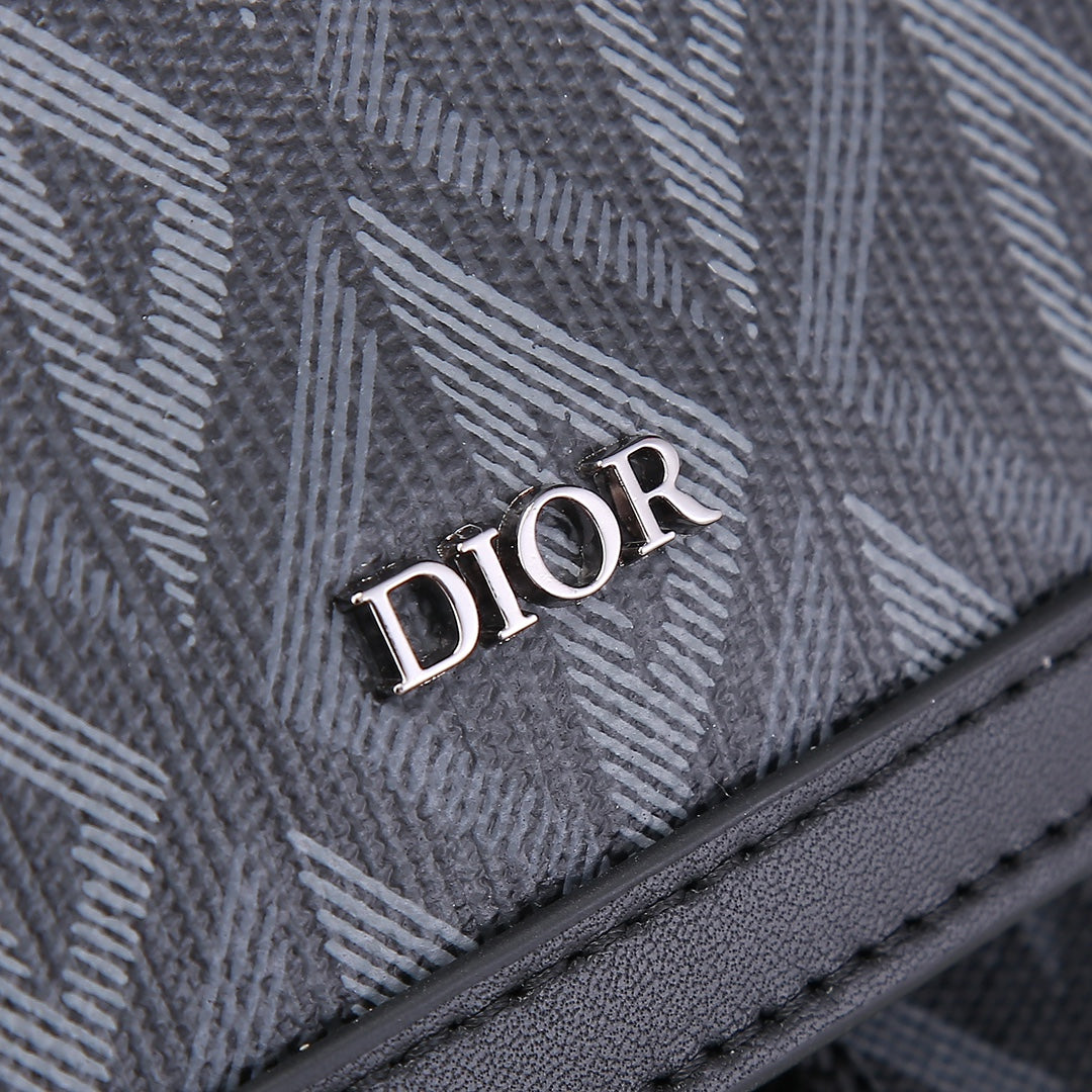 Dior Grey Geometric Diamond Pattern Men's Travel Backpack