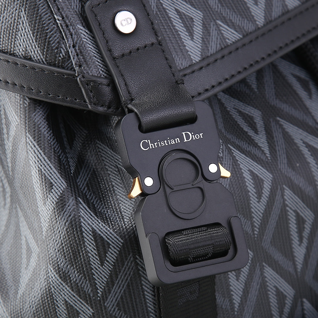 Dior Grey Geometric Diamond Pattern Men's Travel Backpack