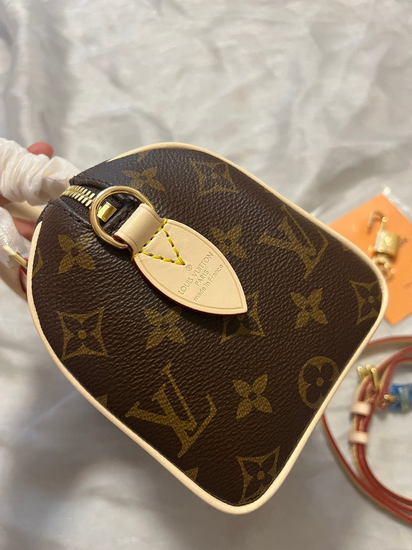 Louis Vuitton Classic Monogram Print Mini Crossbody Duffle Bag with Top Handle