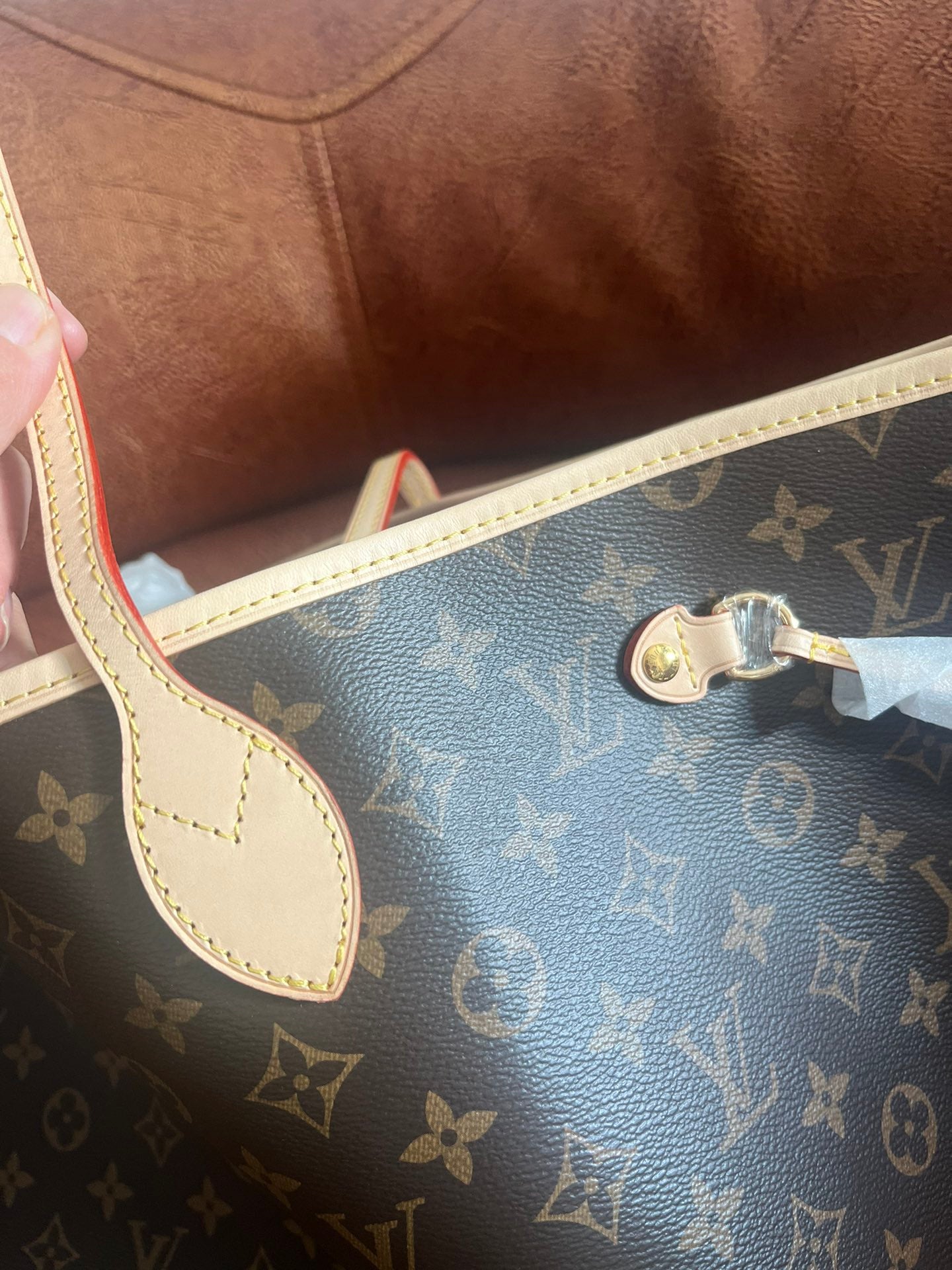 Louis Vuitton Neverfull MM Monogram Canvas Tote Bag with Rose Ballerine Interior