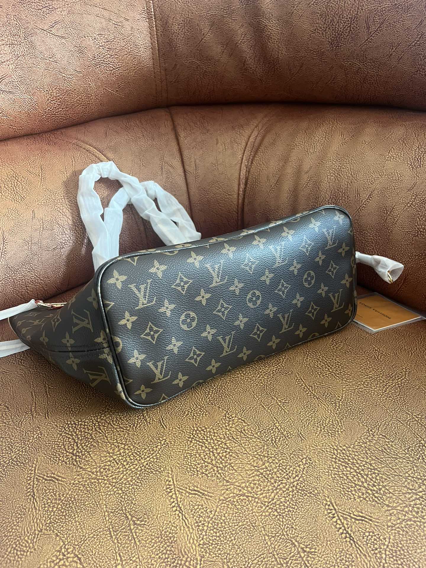Louis Vuitton Classic Brown Monogram Canvas Shoulder Tote Bag with Matching Pouch