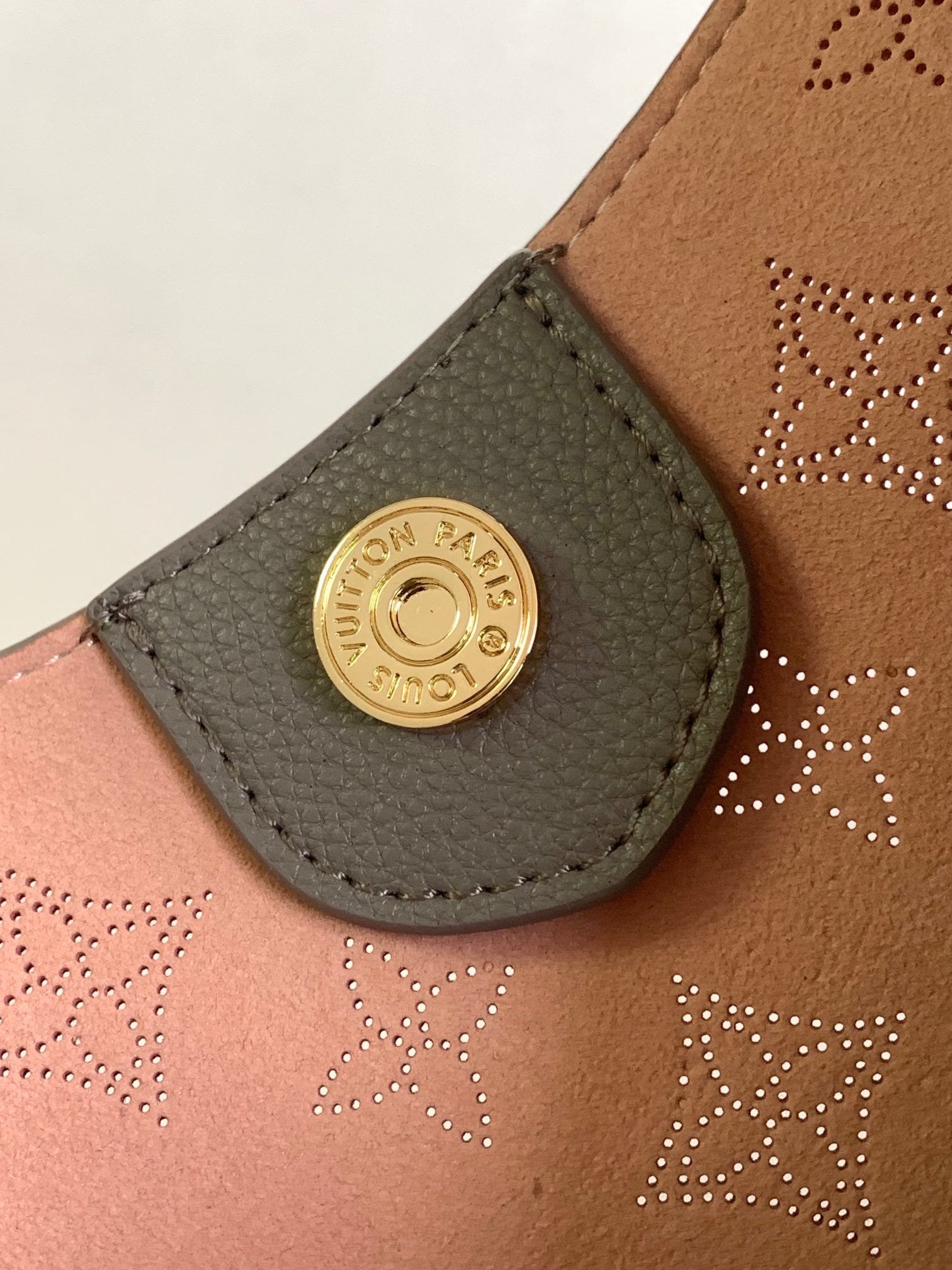 Louis Vuitton Carmel Hobo Bag Mahina Perforated Leather Galet