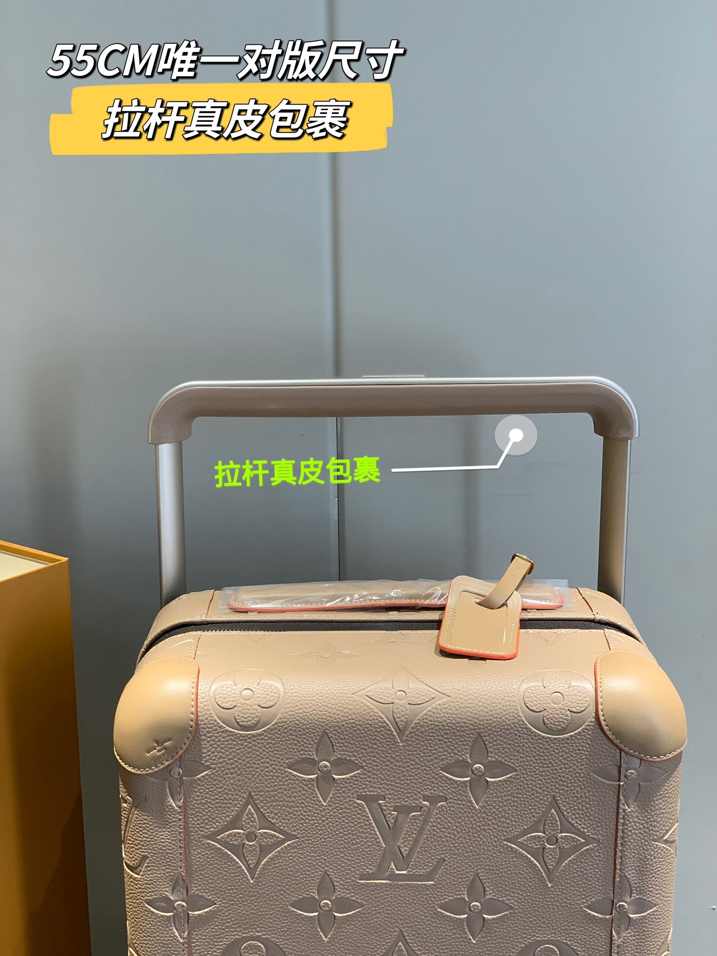 Luxury Embossed Monogram Nude Pink Carry-On Luggage Rolling Suitcase