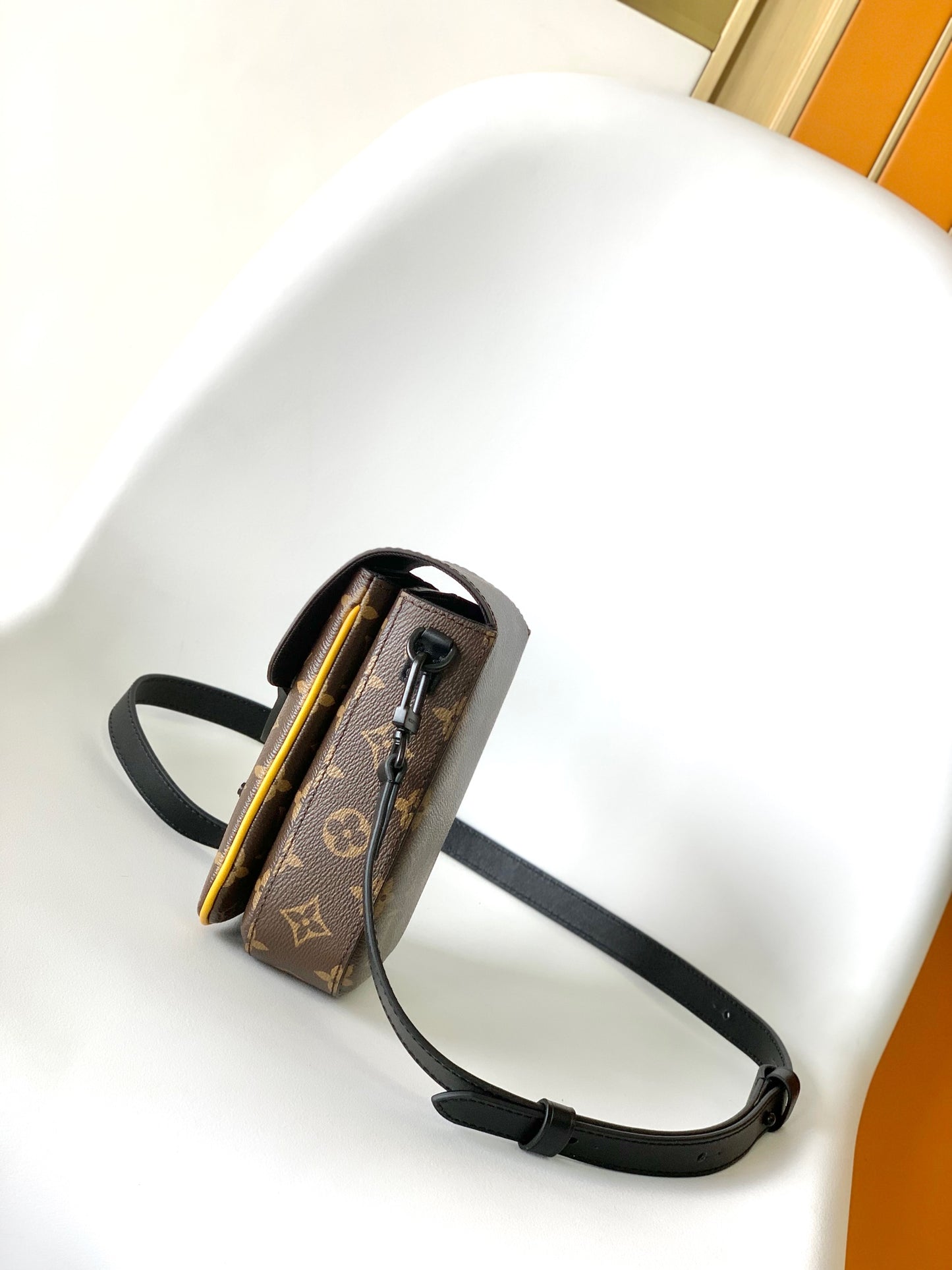 Louis Vuitton Brown Monogram Canvas Vertical Crossbody Phone Bag with Strap