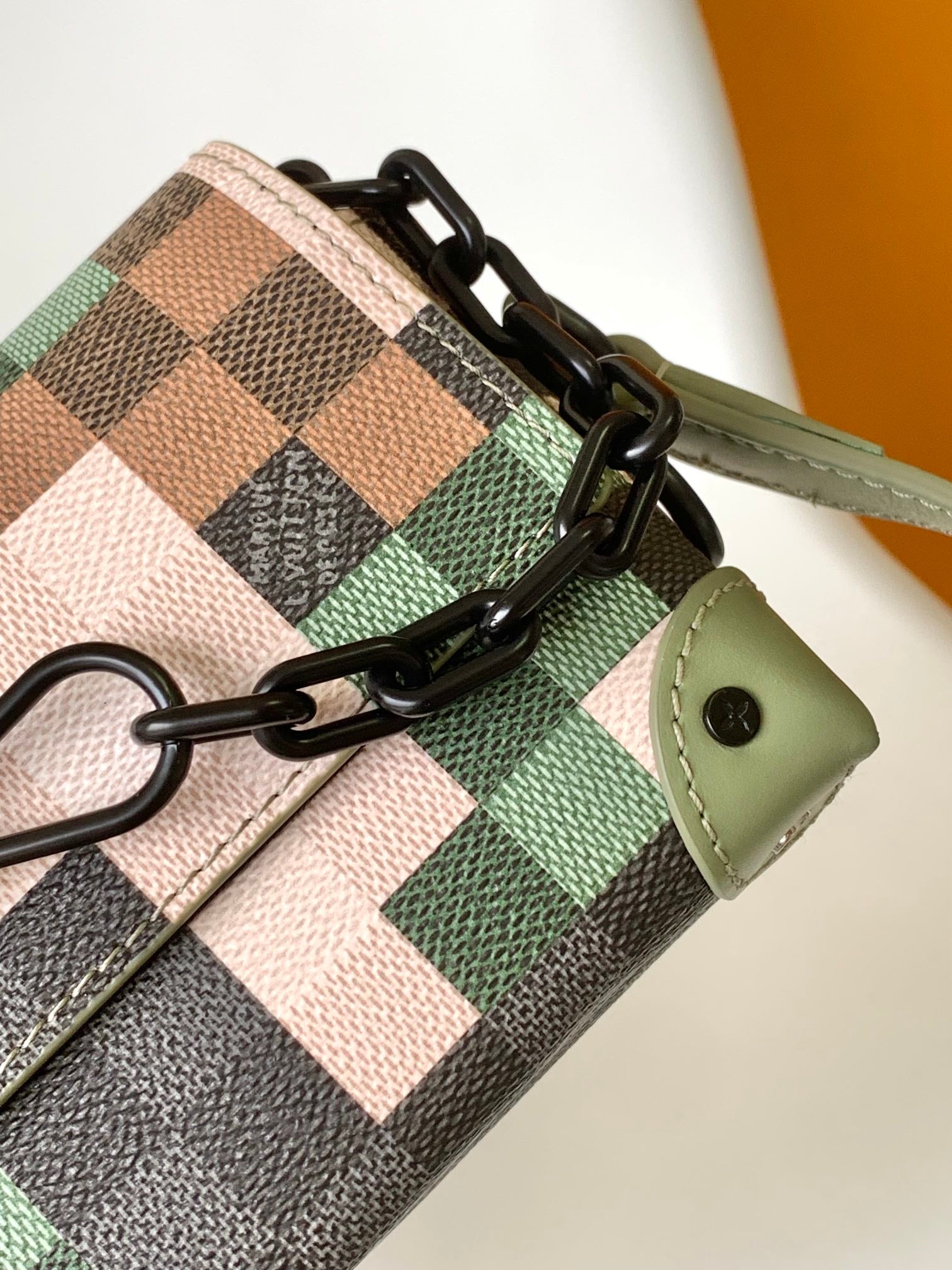 Louis Vuitton Pixelated Green Camo Mini Trunk Crossbody Bag with Chain