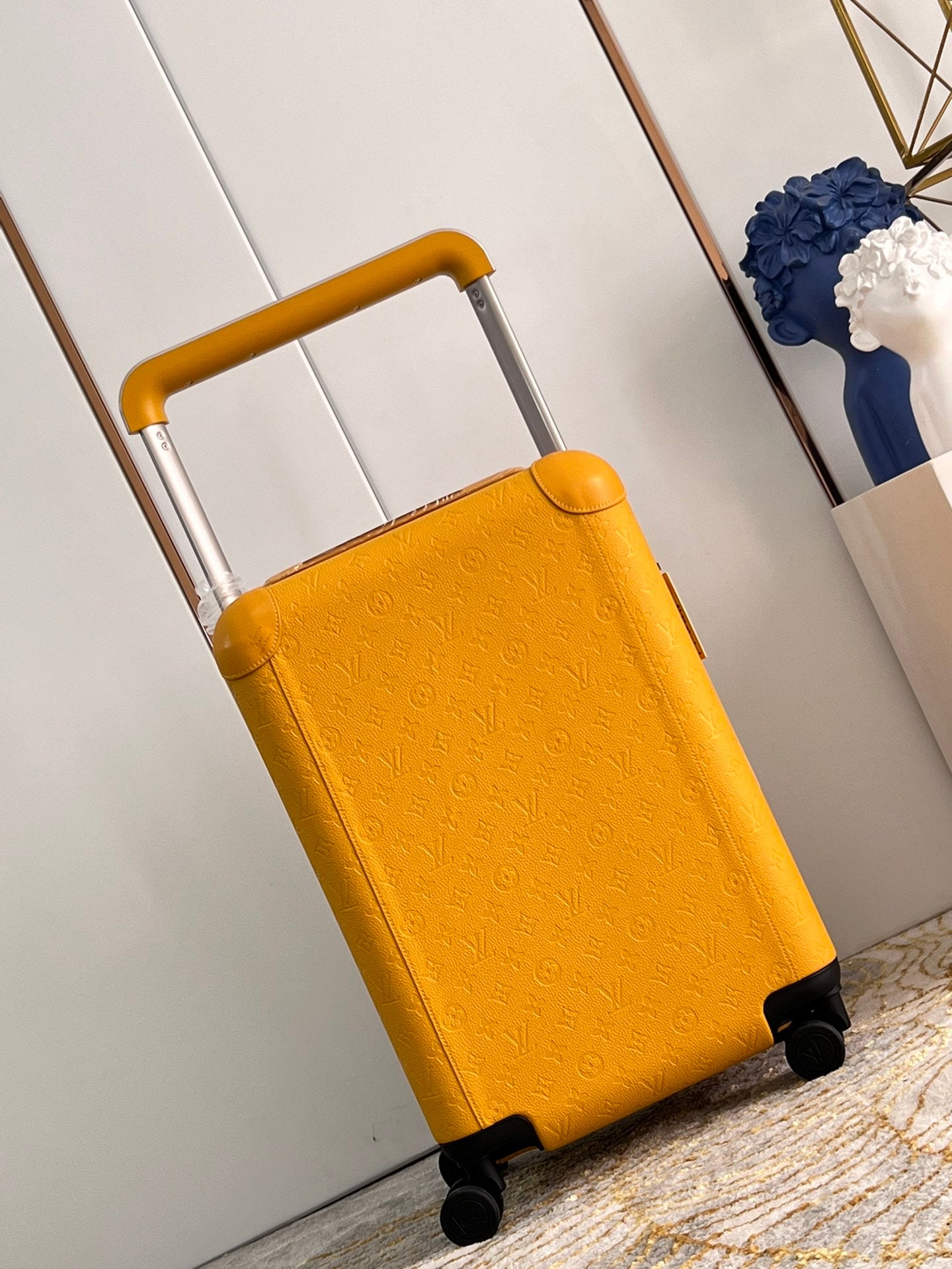 Yellow Hard Shell Carry-On Suitcase with Spinner Wheels