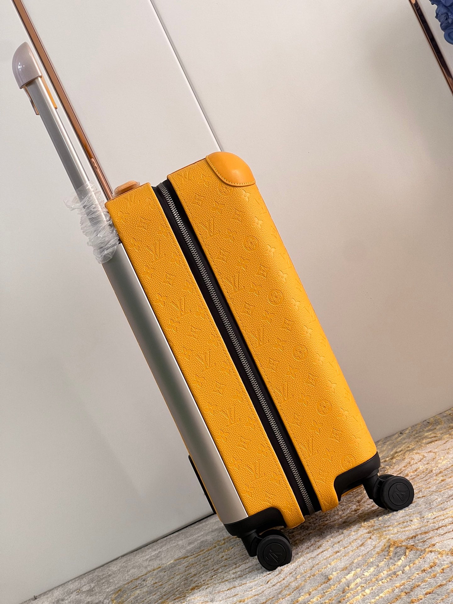 Yellow Hard Shell Carry-On Suitcase with Spinner Wheels