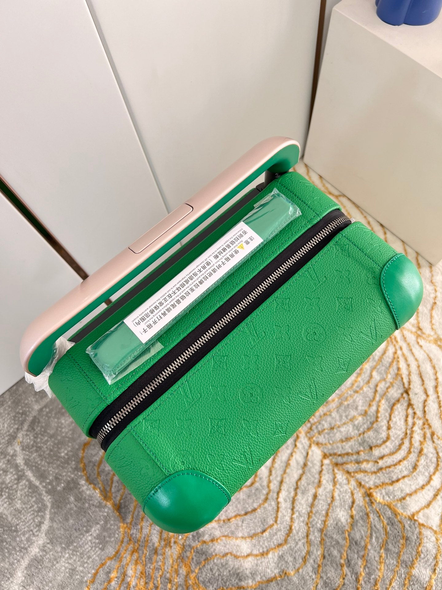 Green Textured Hardshell Carry-On Luggage with Spinner Wheels