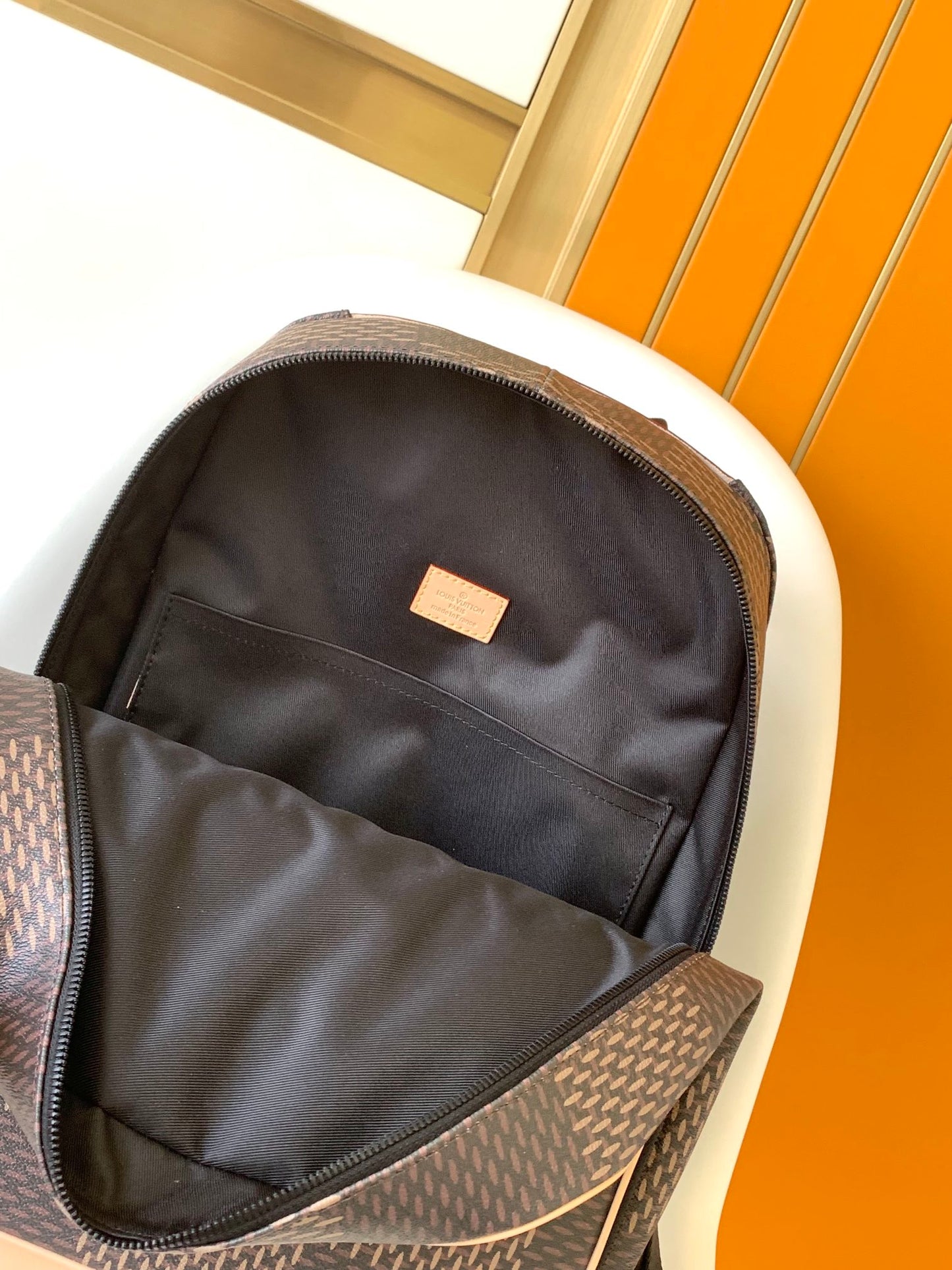 Louis Vuitton Luxury Brown Patchwork Monogram and Checkerboard Canvas Backpack
