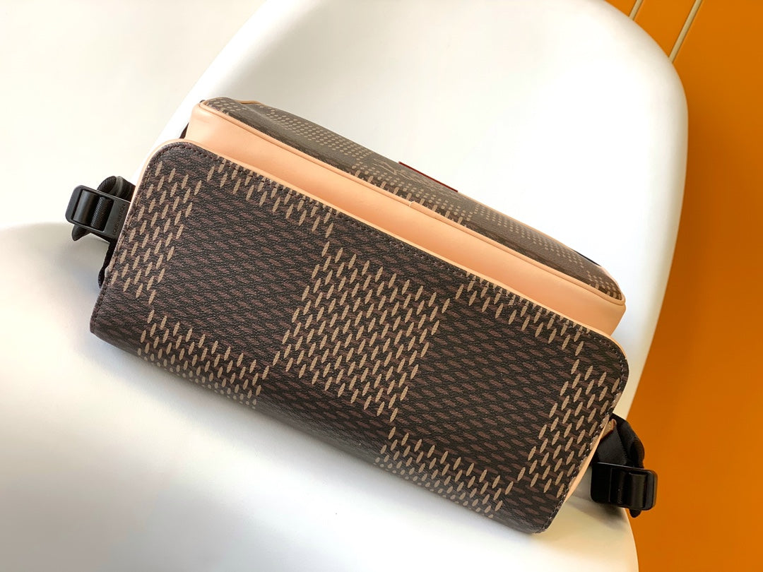 Louis Vuitton Luxury Brown Patchwork Monogram and Checkerboard Canvas Backpack