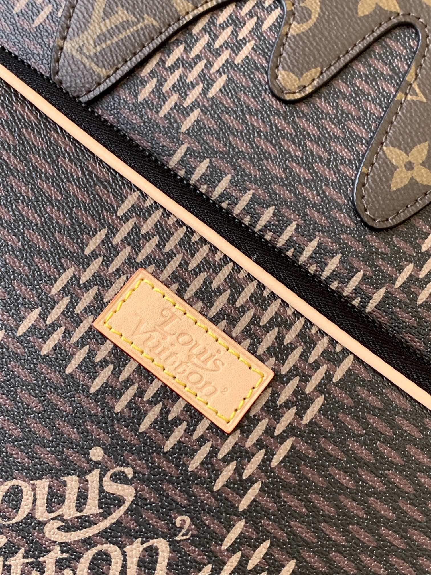 Louis Vuitton Luxury Brown Patchwork Monogram and Checkerboard Canvas Backpack