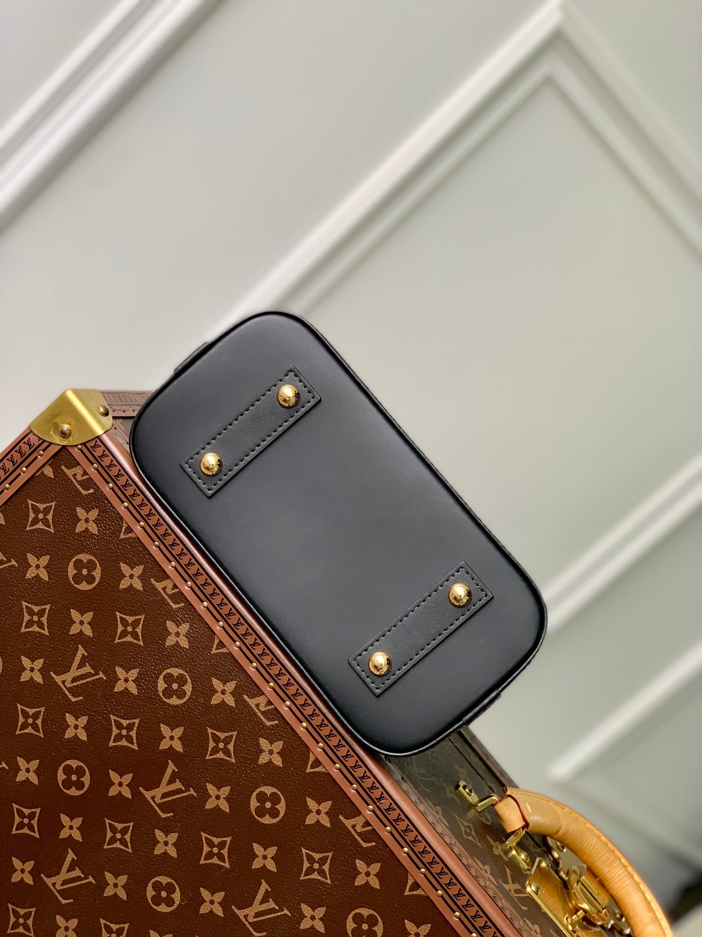 Louis Vuitton Classic Black Quilted Leather Top Handle Dome Shoulder Bag