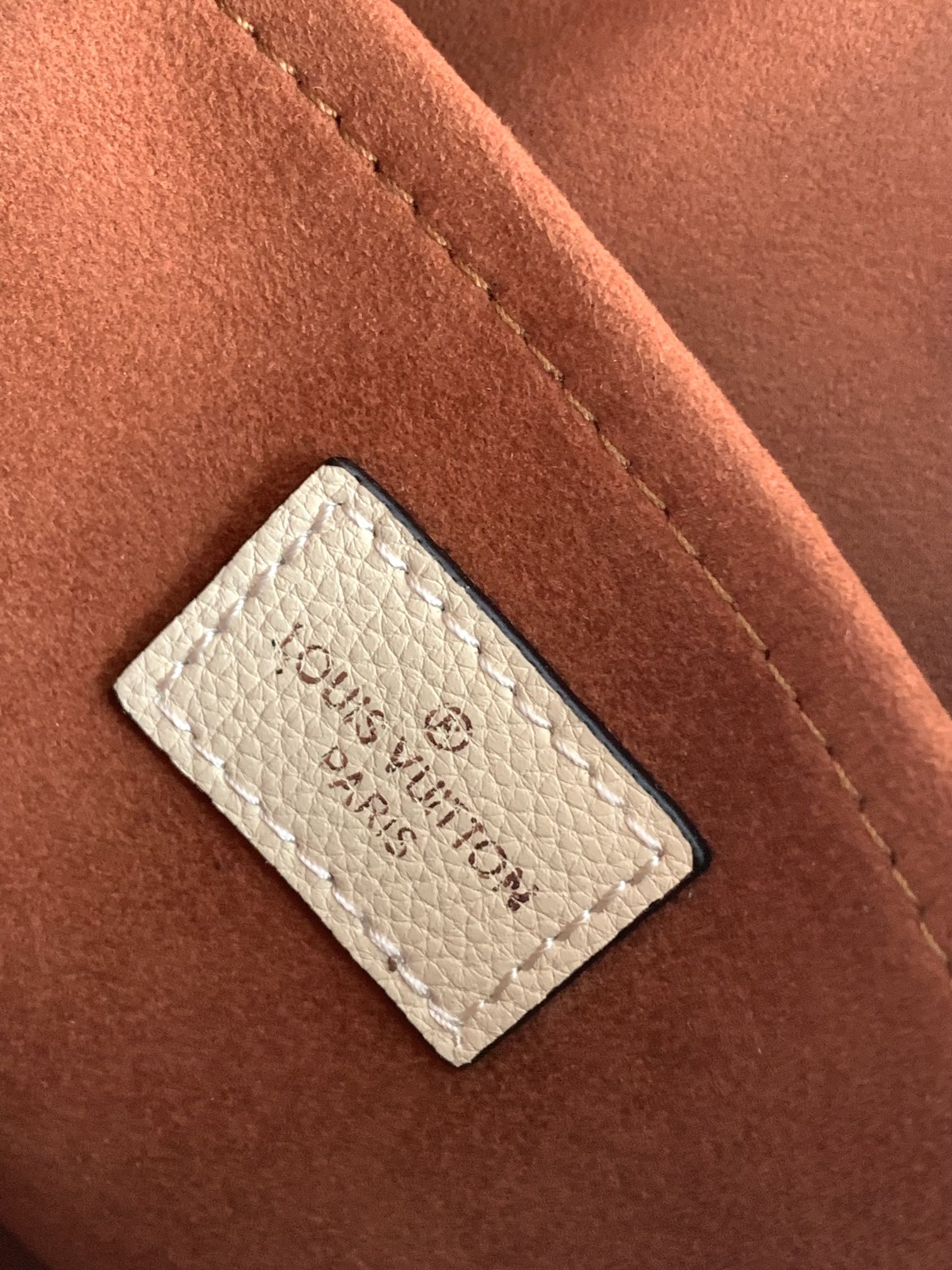Louis Vuitton Beige Embossed Monogram Leather Shoulder Bag with Chain Strap