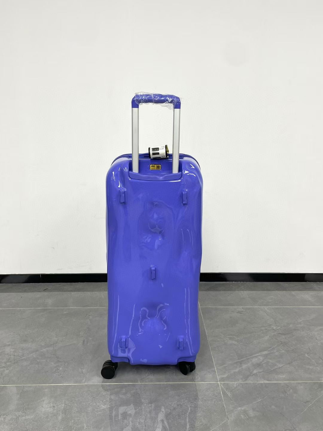 Purple Pre-Dented Hard Shell Suitcase Unique Crinkled Finish Luggage