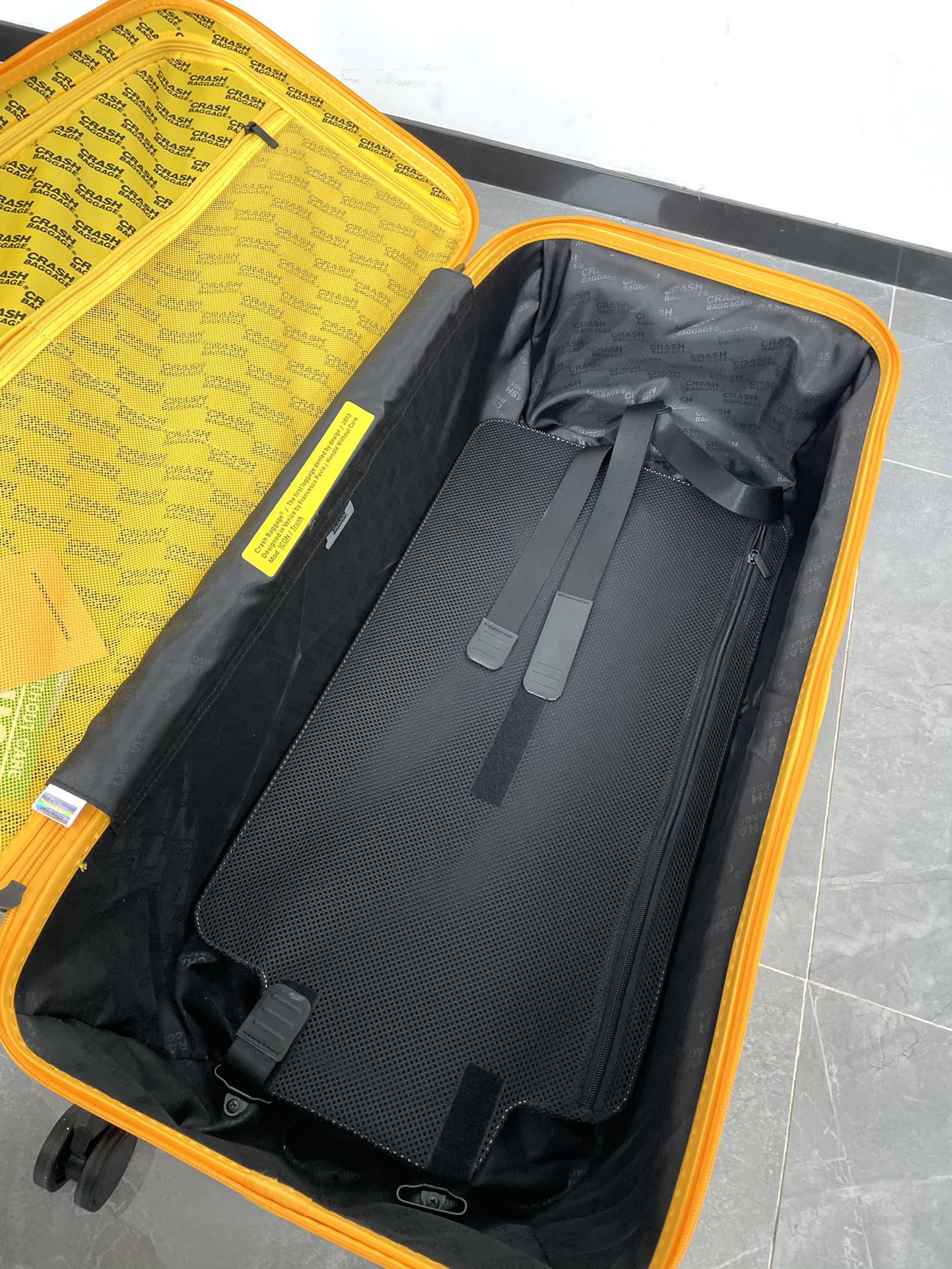 Bright Yellow Glossy Waterproof Rolling Suitcase Travel Luggage