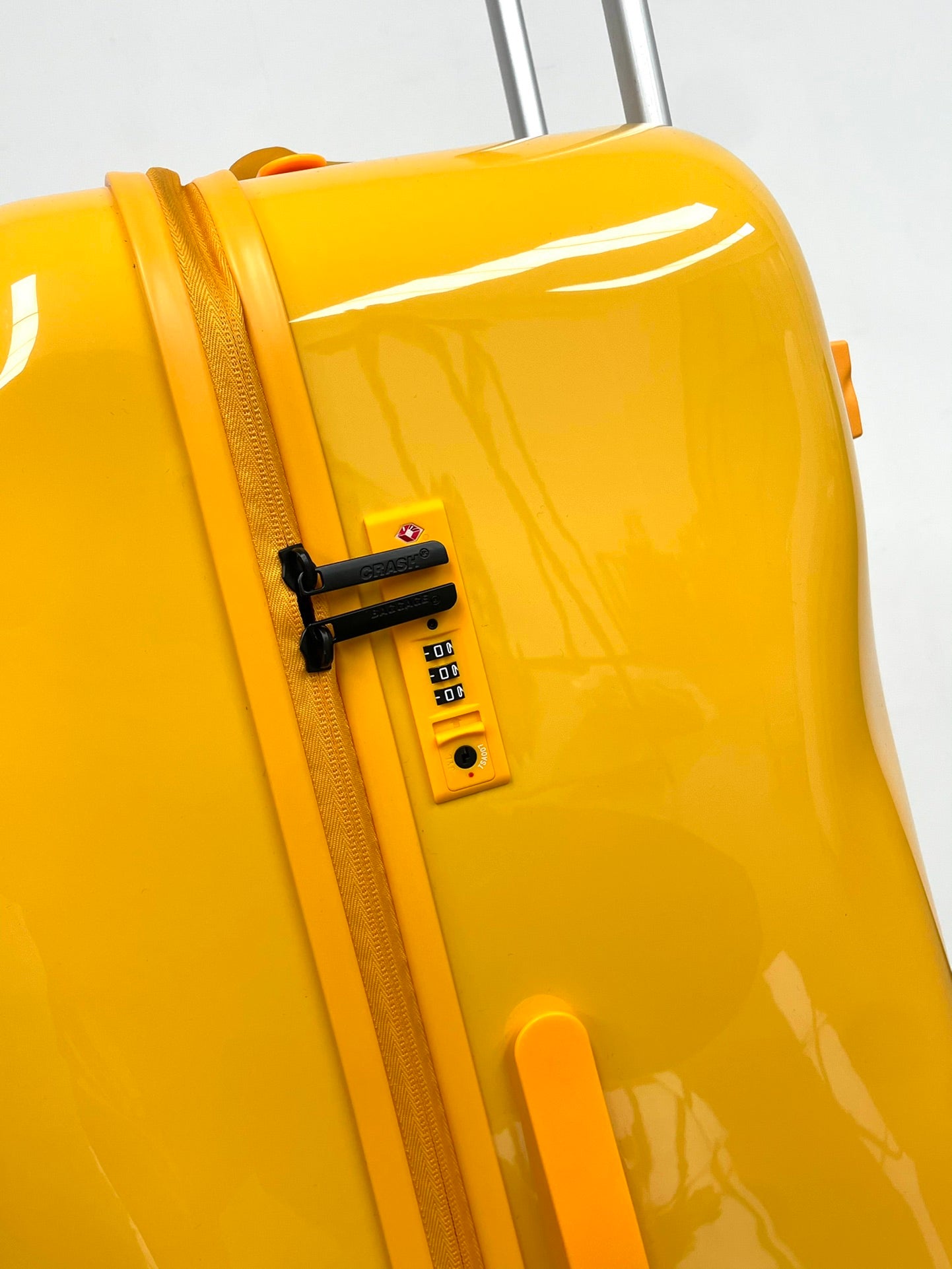 Bright Yellow Glossy Waterproof Rolling Suitcase Travel Luggage