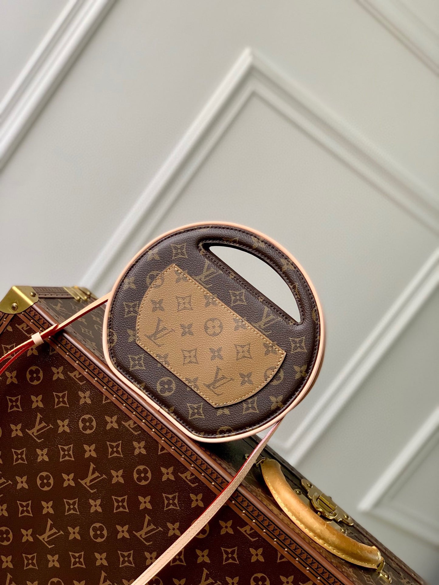 Louis Vuitton Classic Monogram Print Round Crossbody Bag with Top Handle