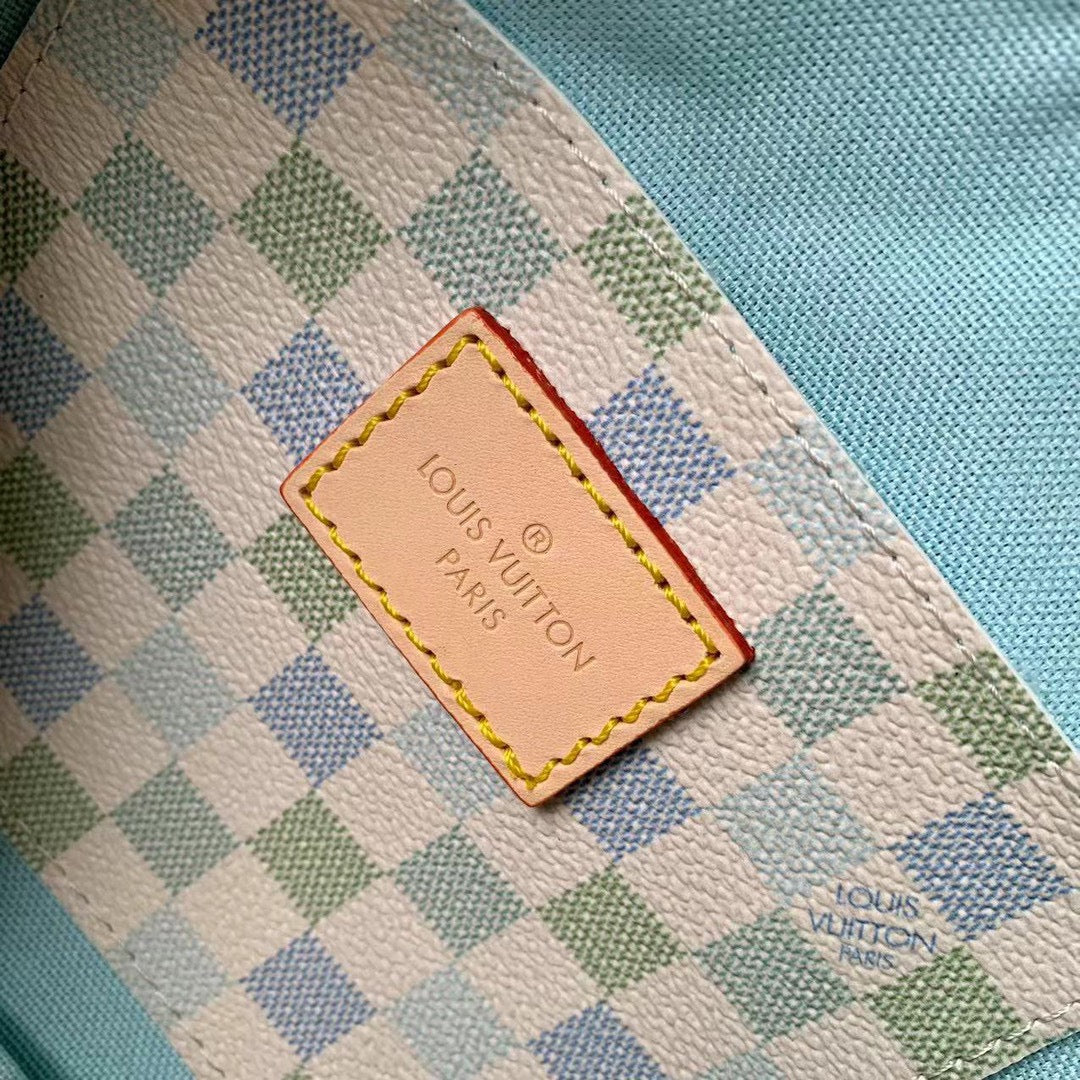 Louis Vuitton Mini Checkerboard Print Barrel Bag with Leather Top Handles