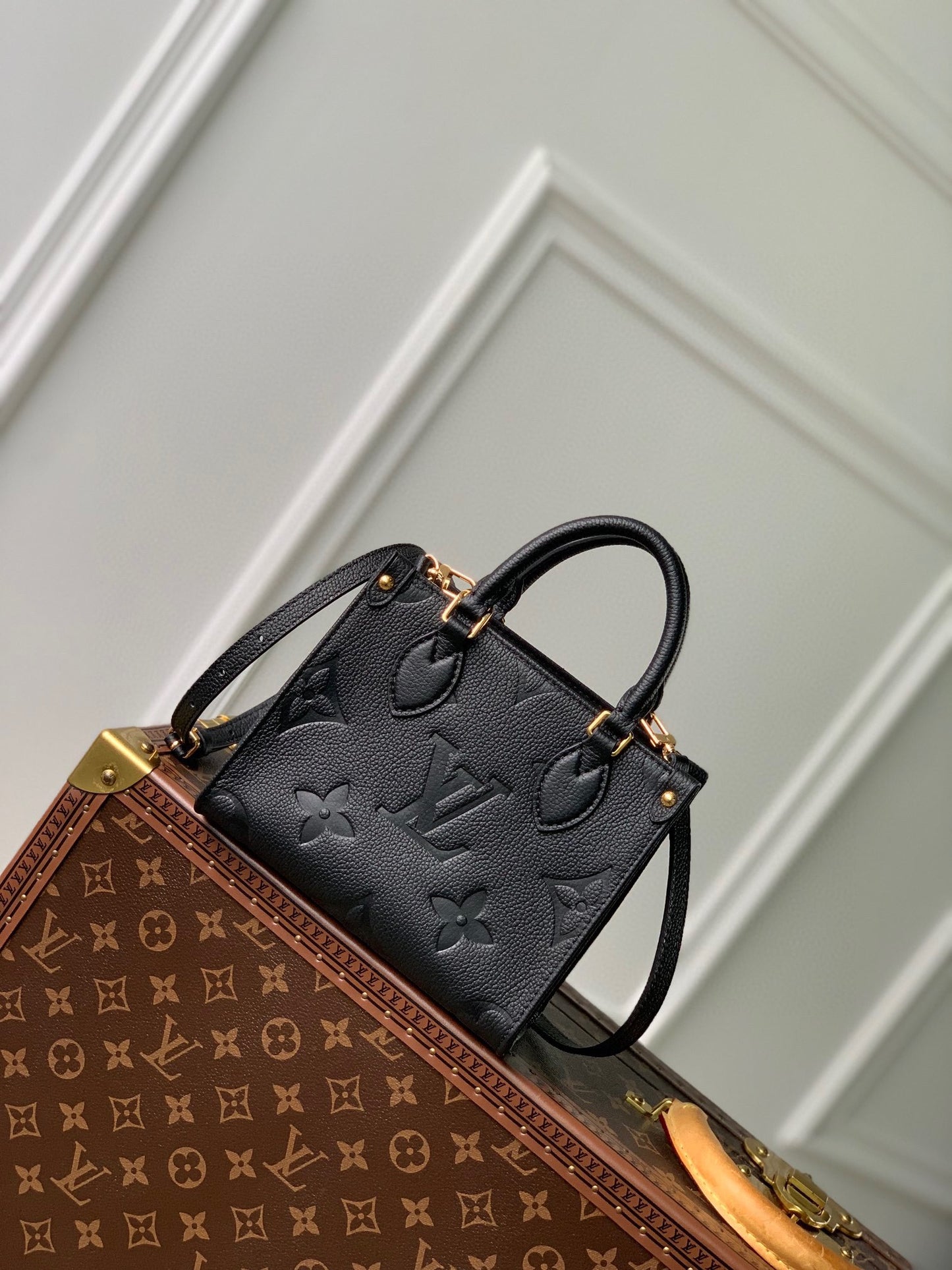 Louis Vuitton OnTheGo PM Monogram Empreinte Leather Handbag - Black