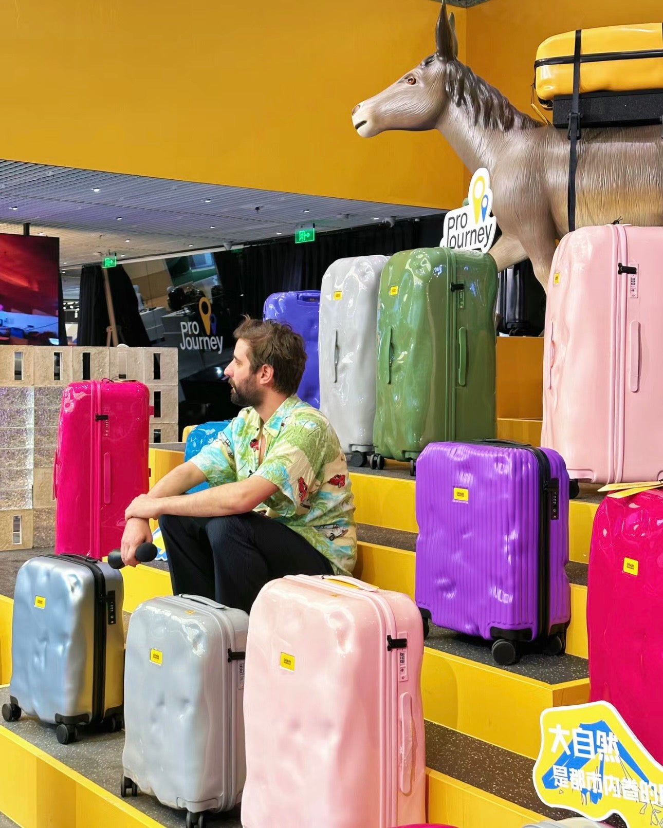 Glossy Pastel Pink Travel Suitcase with Telescopic Handle