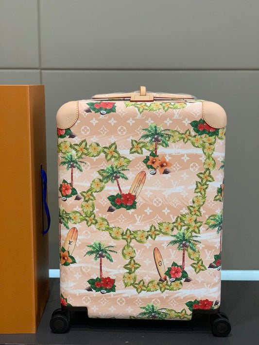Tropical Palm Tree Print Spinner Suitcase Rolling Travel Luggage