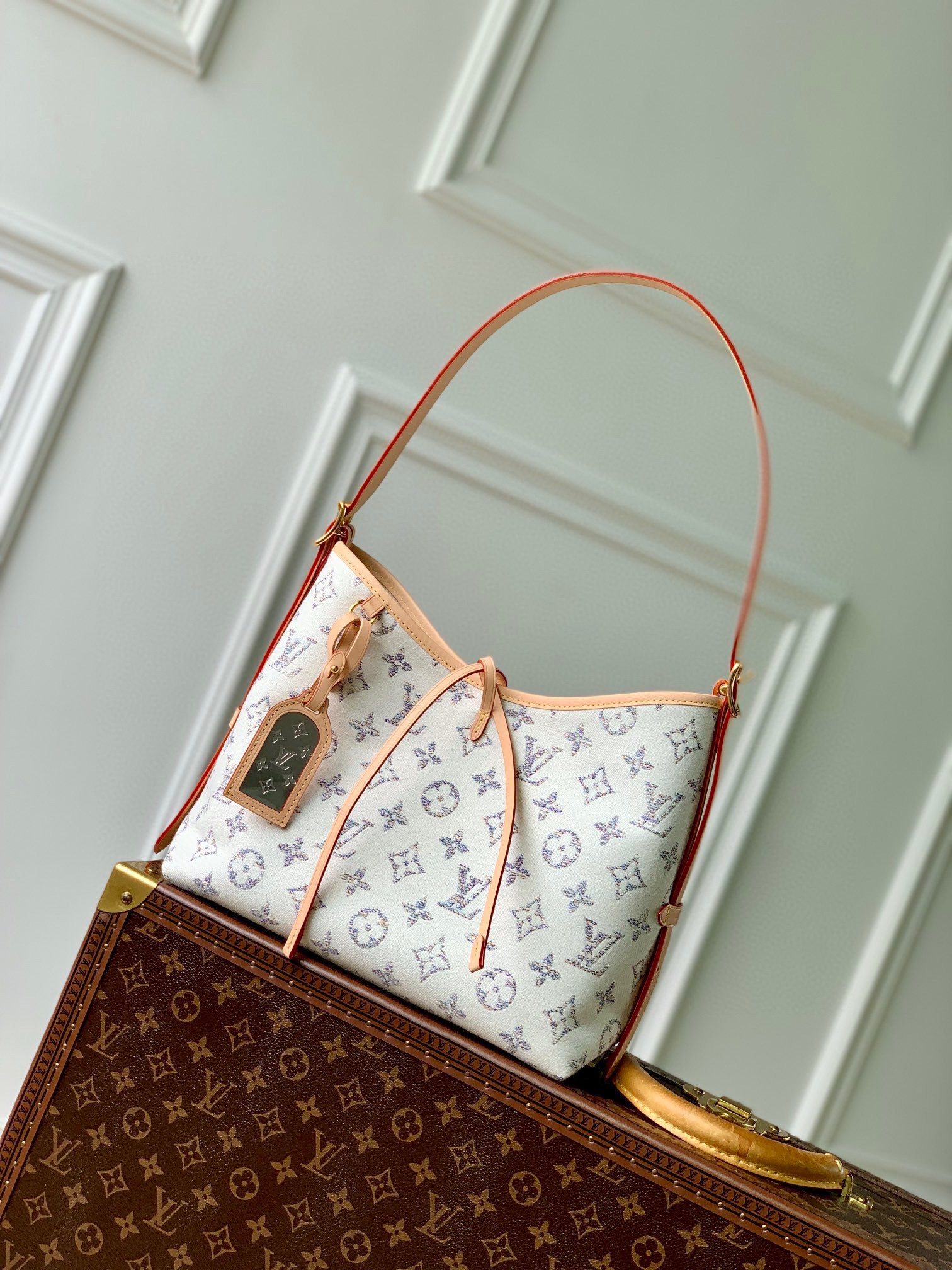 Louis Vuitton Classic Monogram Canvas Hobo Shoulder Bag with Bow Detail