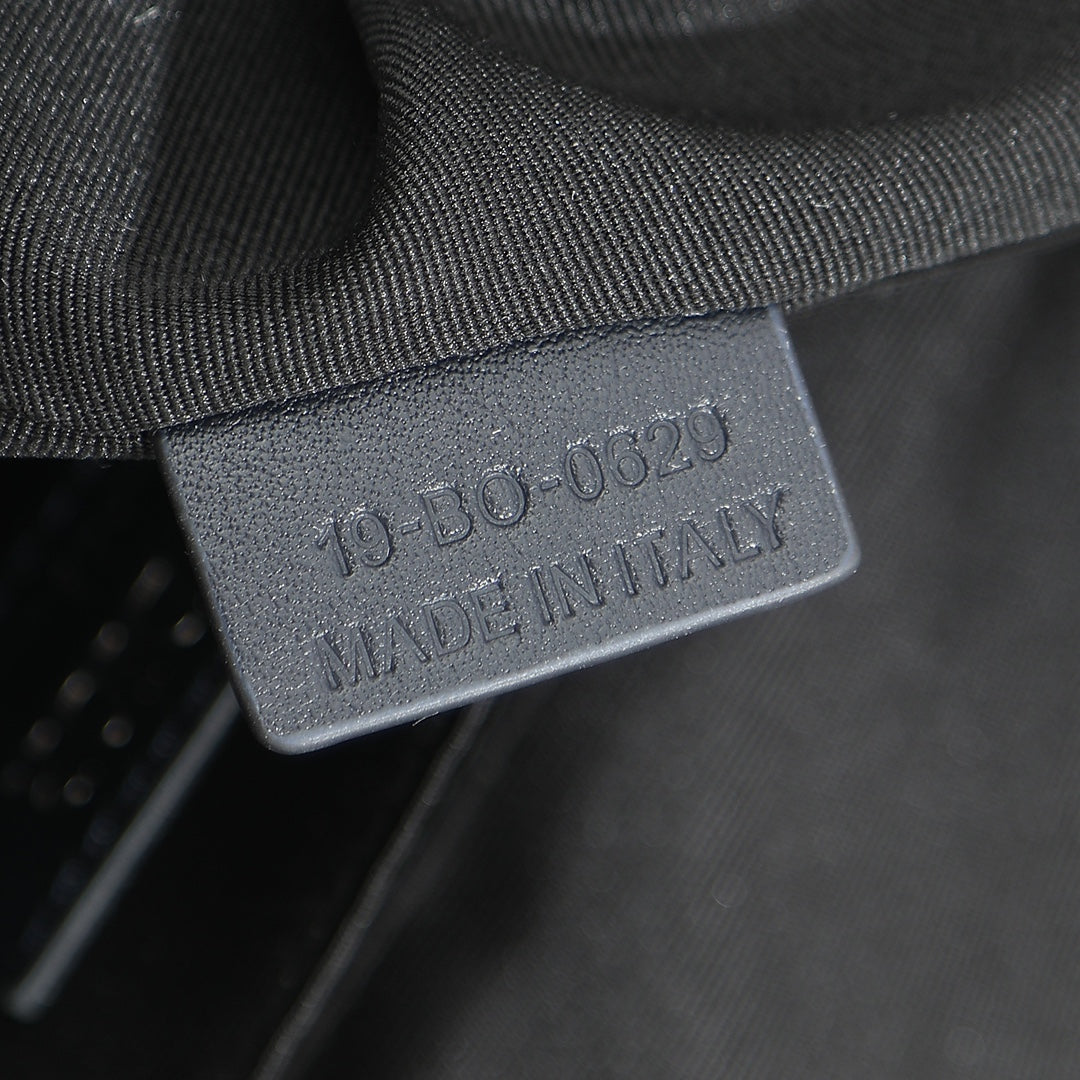 Dior Blue Geometric Pattern Canvas Travel Backpack with Buckle Straps