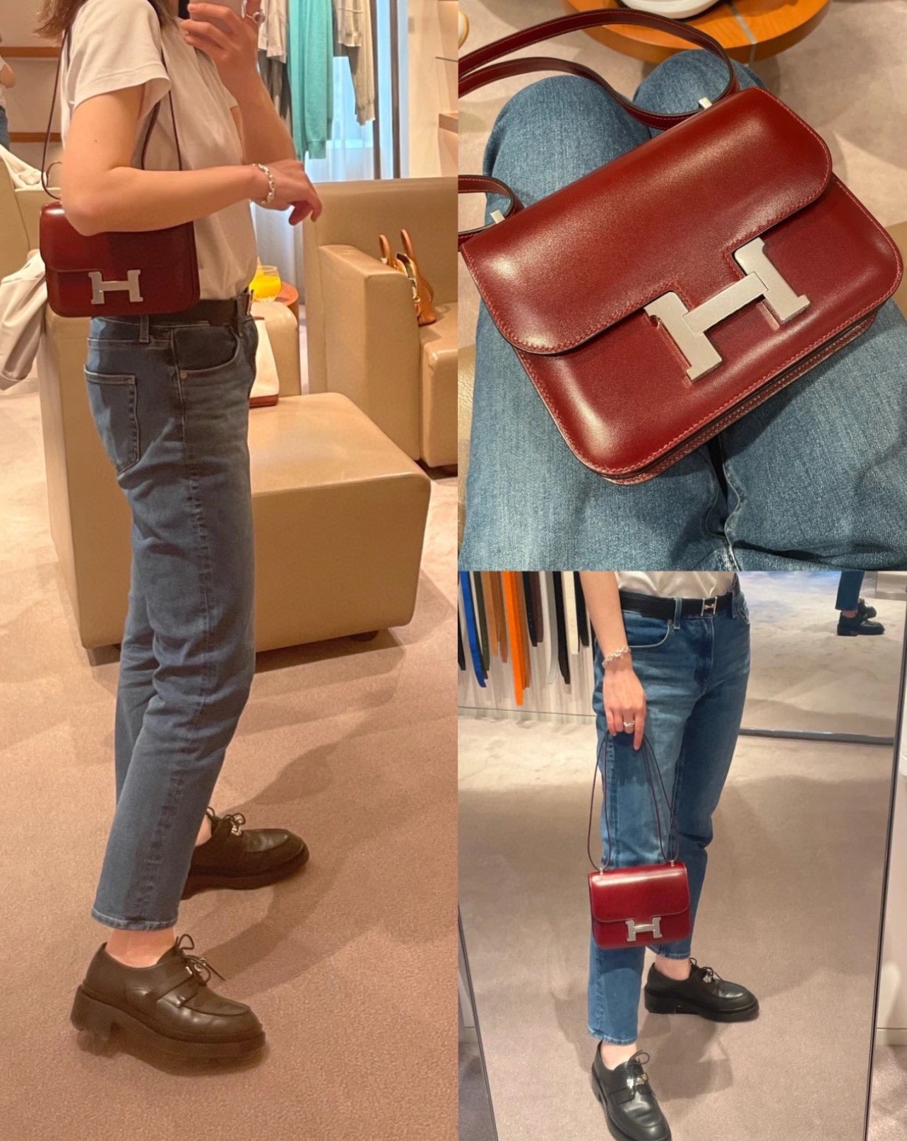 Hermès Constance 18 Mini Bag - Gold Epsom Leather with Palladium Hardware