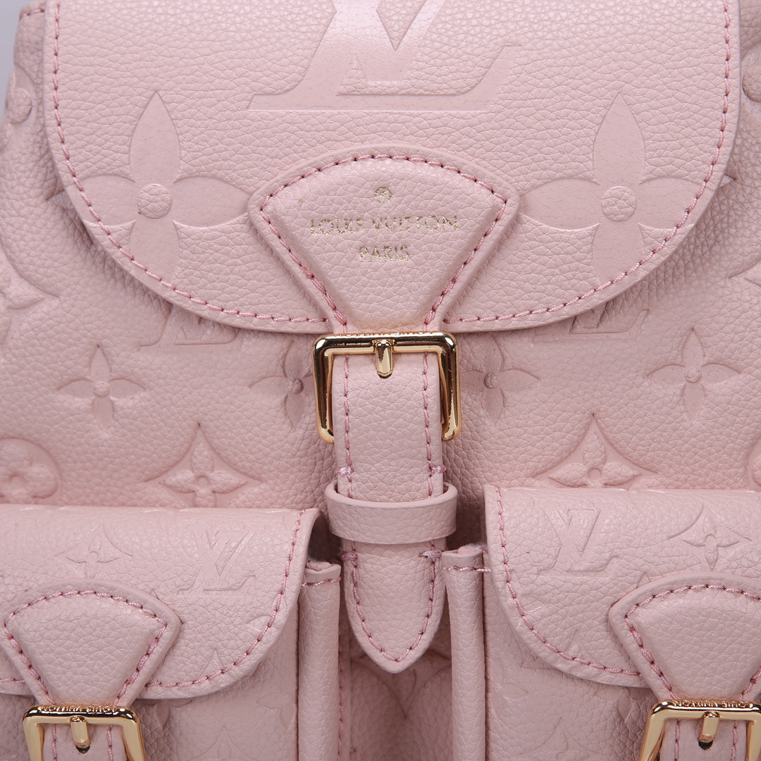 Louis Vuitton Pastel Pink Embossed Leather Mini Backpack with Chain Straps