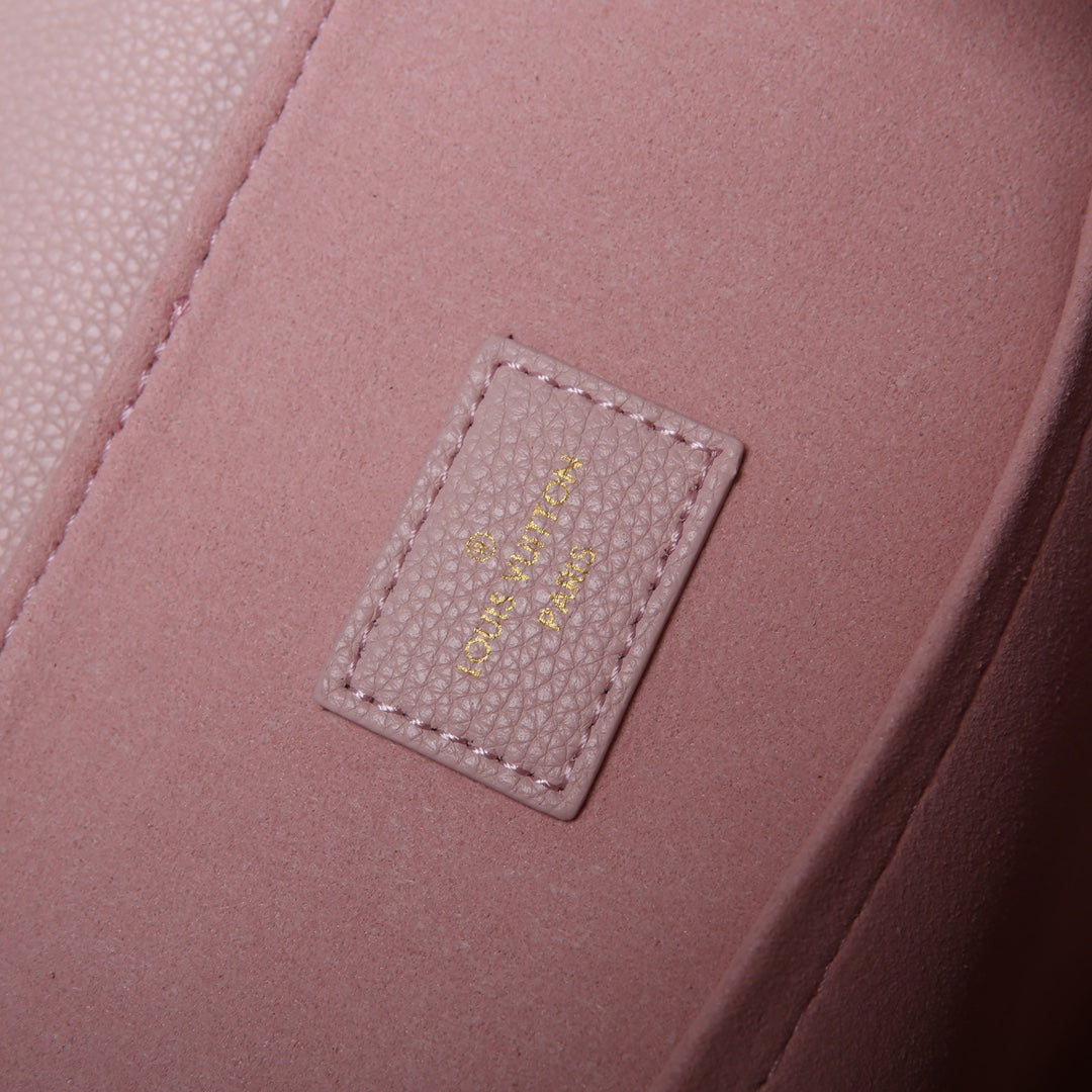 Louis Vuitton Pastel Pink Embossed Leather Mini Backpack with Chain Straps