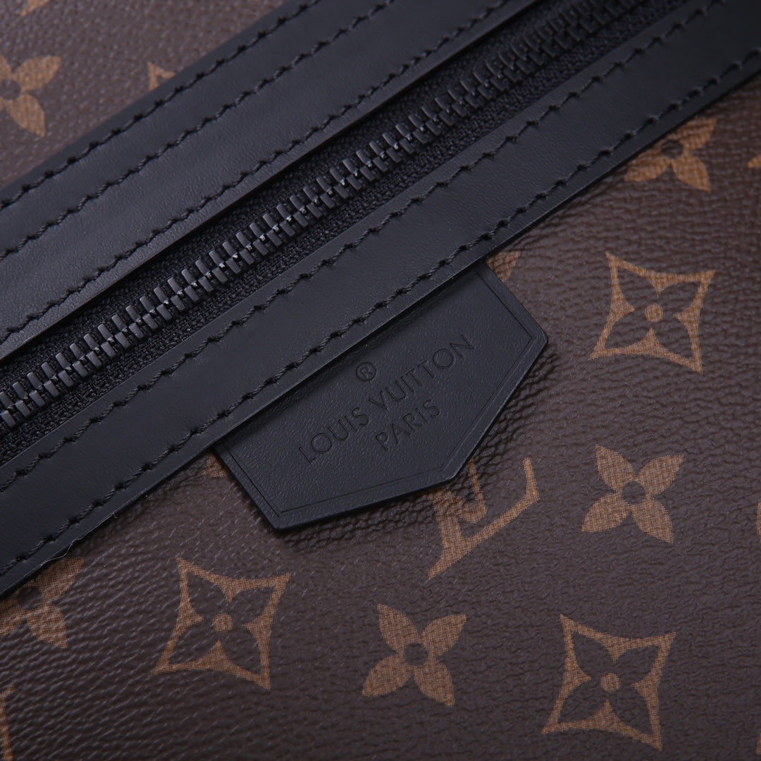Louis Vuitton Brown Monogram Canvas Messenger Bag with Adjustable Strap and Buckles