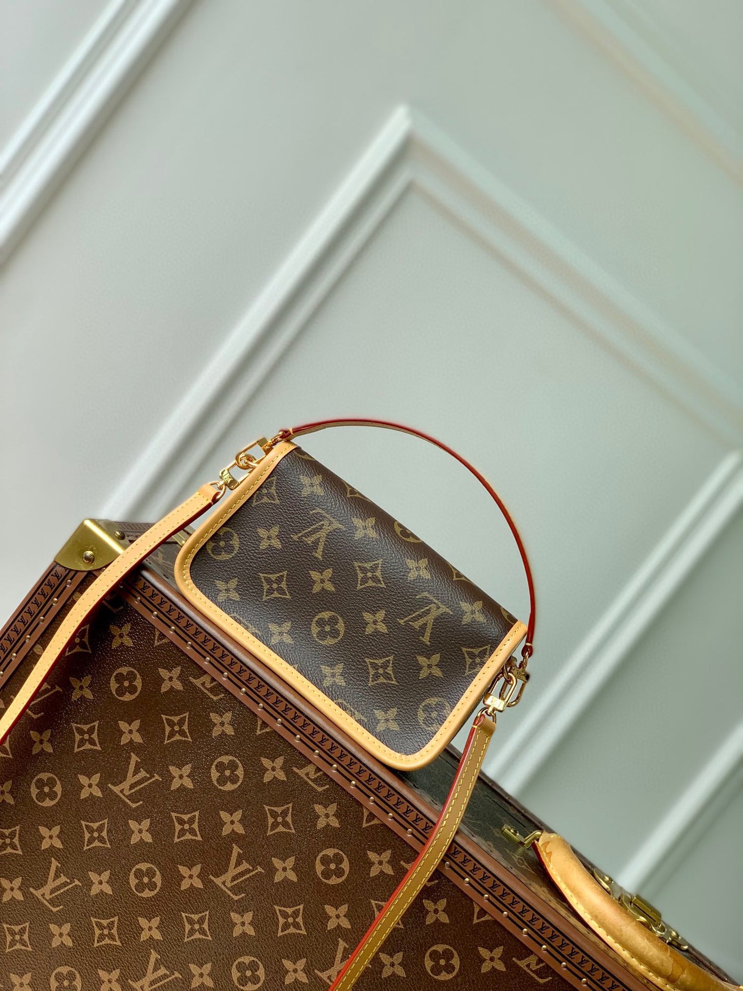 Louis Vuitton Classic Brown Monogram Canvas Mini Crossbody Bag with Leather Strap