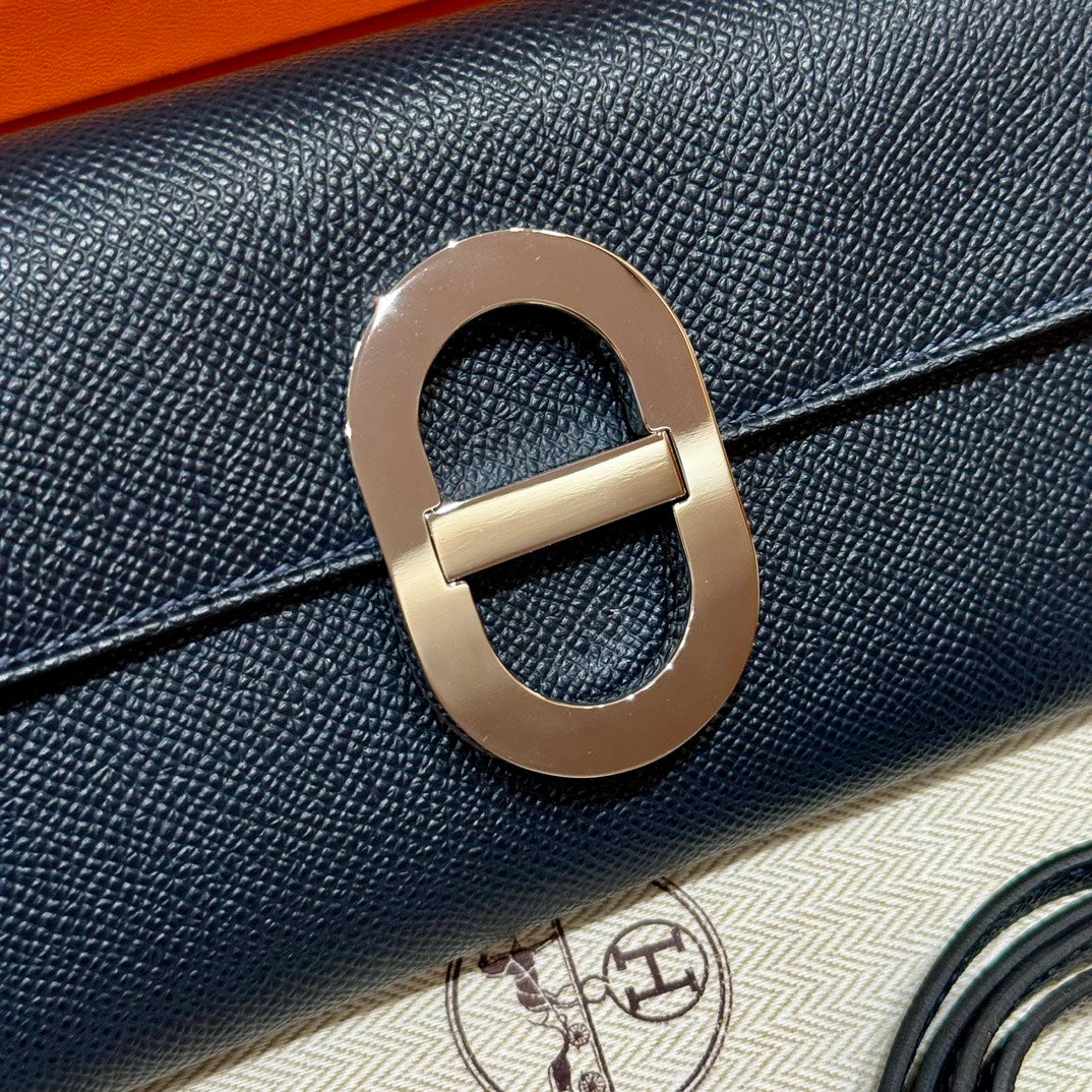 Hermes Black Epsom Leather In-the-Loop Phone To Go Wallet Clutch with Strap