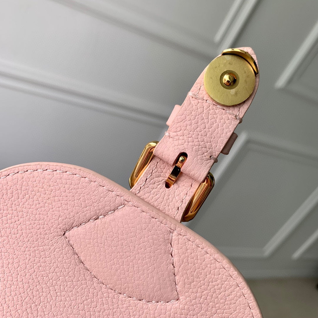 Louis Vuitton Pastel Pink Embossed Leather Mini Backpack with Gold Buckles