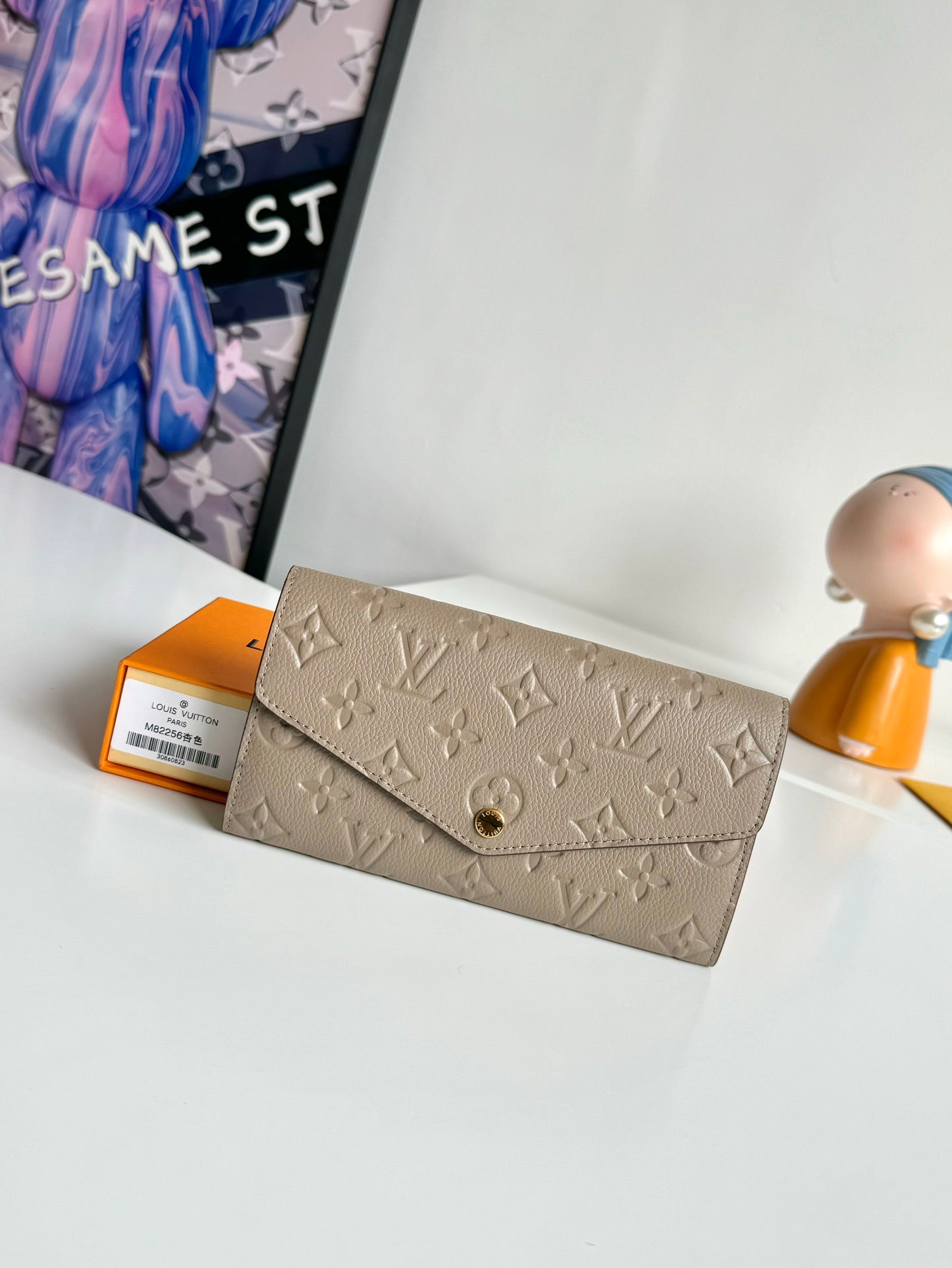 Louis Vuitton Sarah Wallet Monogram Empreinte Leather Turtledove