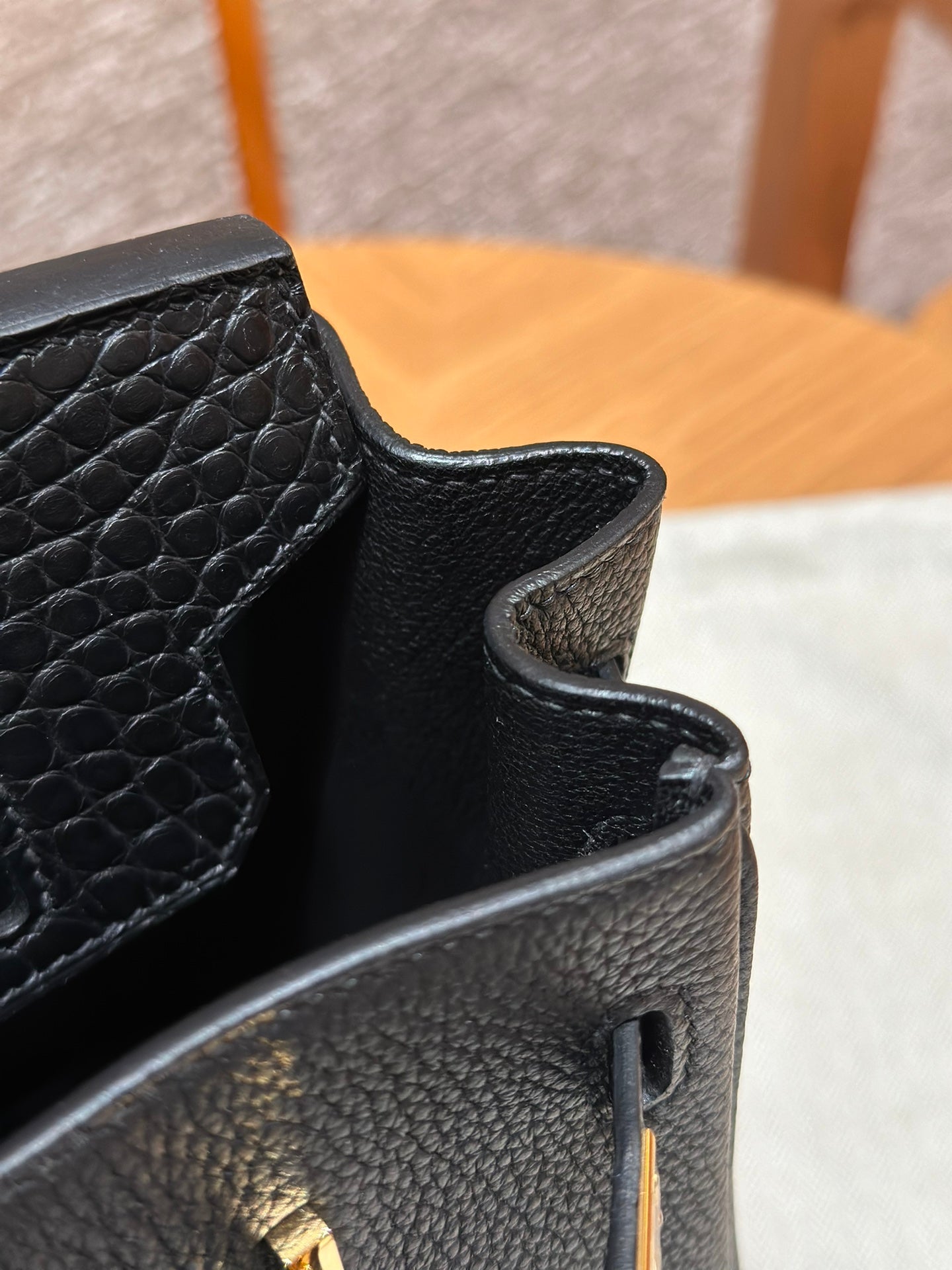 Hermès Birkin 25 Black Togo Leather Gold Hardware with Pegasus Charm