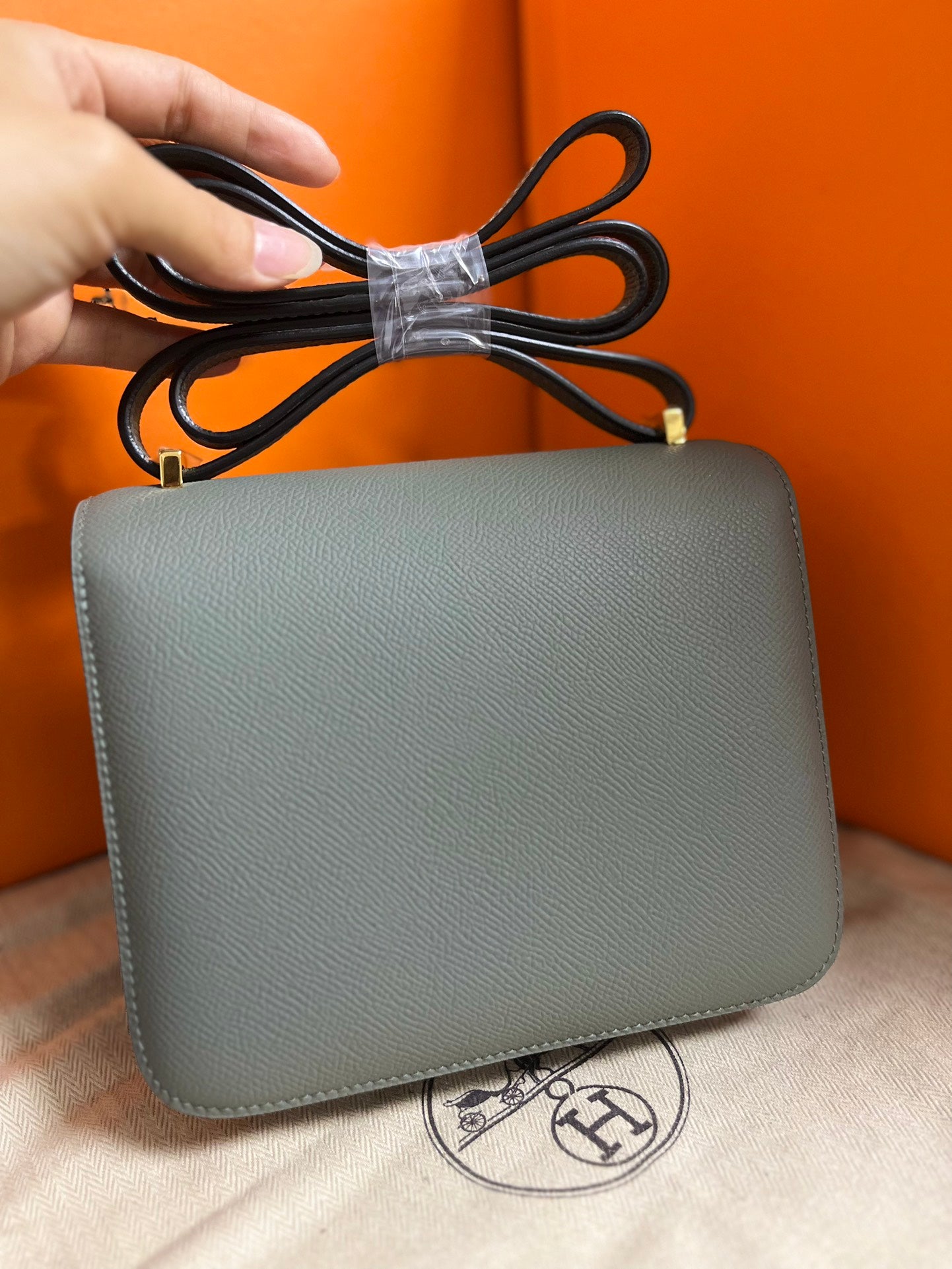 Hermès Constance 24 Bag in Grey Epsom Leather with Gold Hardware