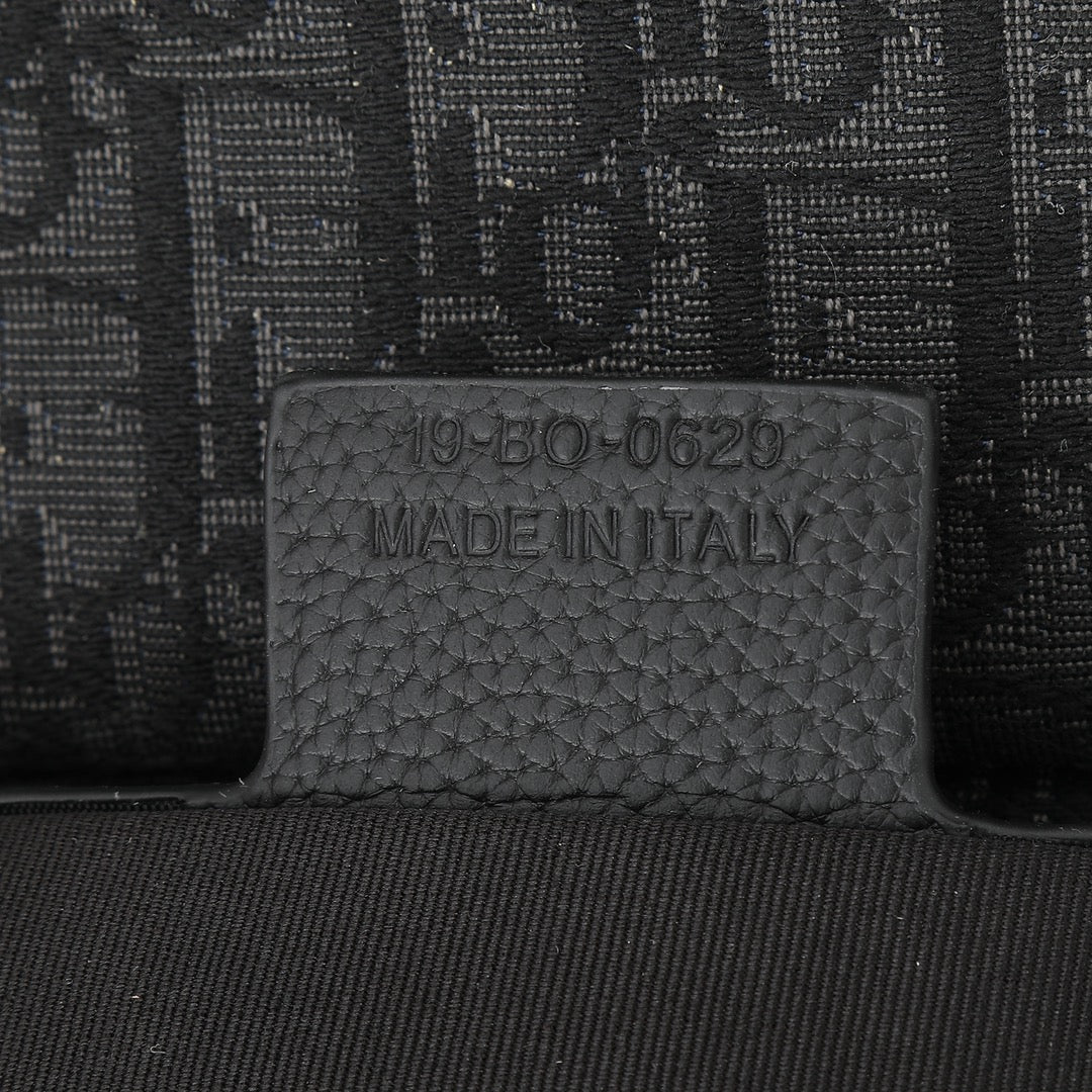 Dior Black Monogram Jacquard Saddle Crossbody Shoulder Bag