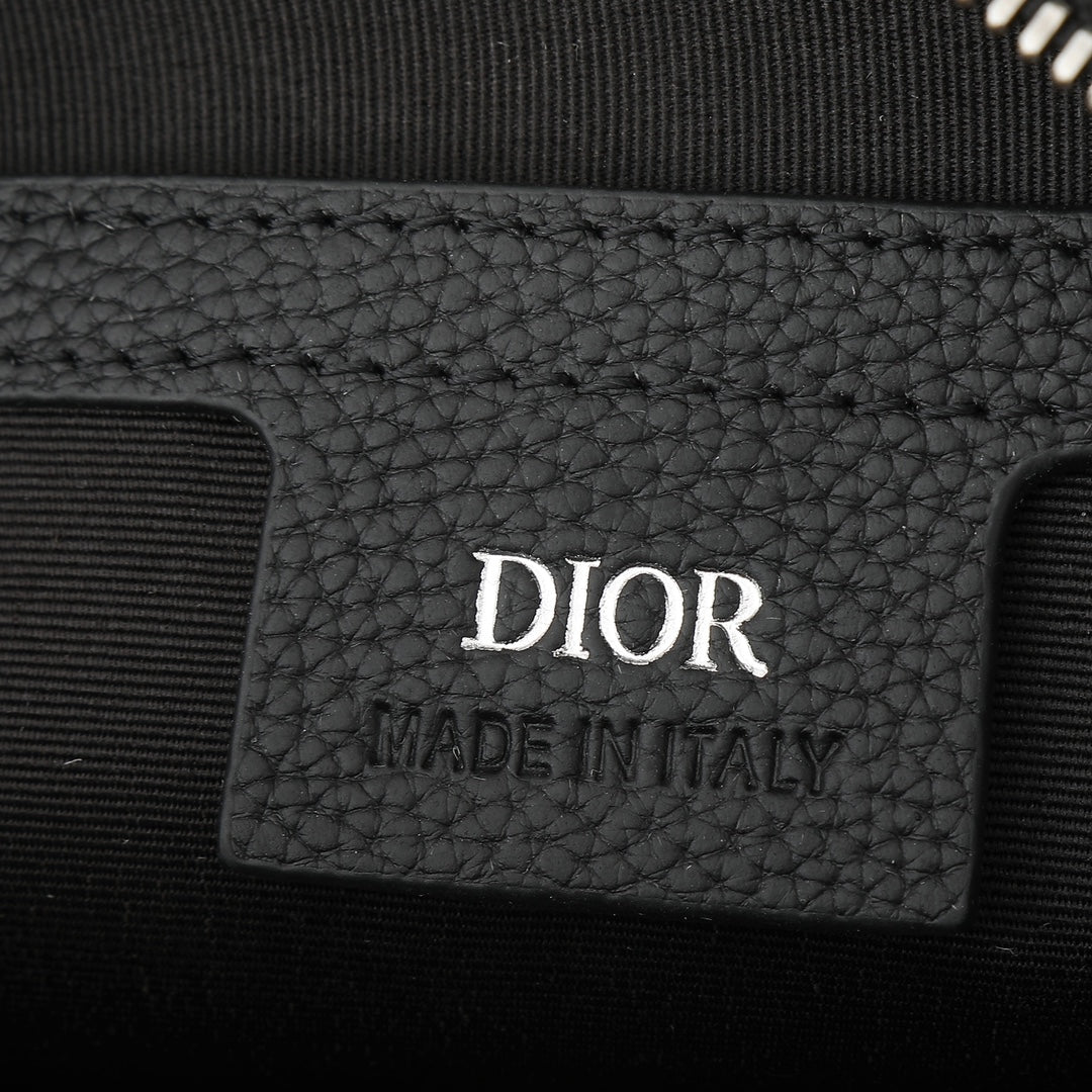 Christian Dior Black Oblique Grained Calfskin Safari Messenger Bag