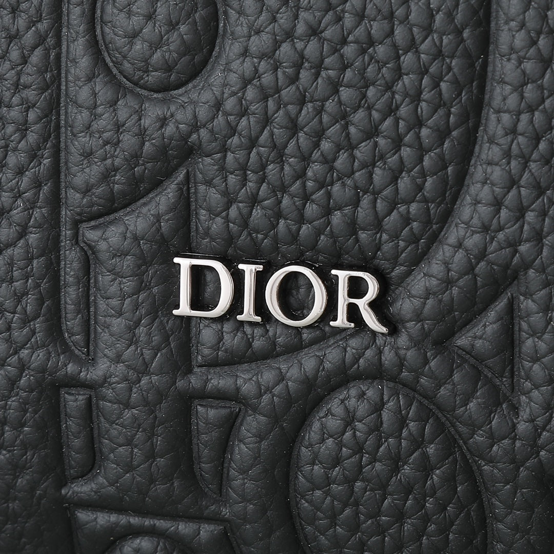 Christian Dior Men's Explorer Messenger Bag Black Oblique Embossed Leather