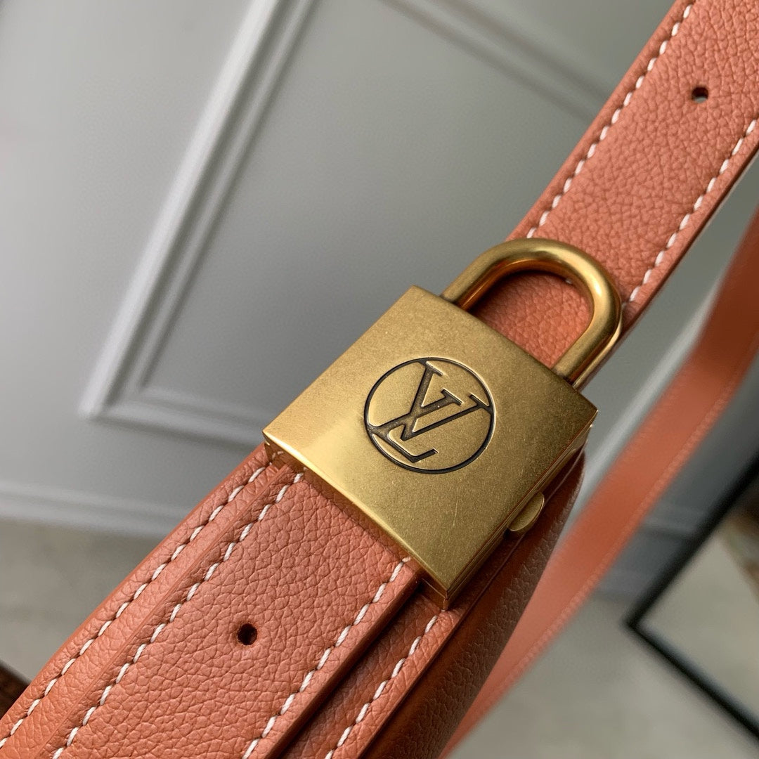 Louis Vuitton Modern Brown Leather Crescent Waist Bag with Adjustable Strap