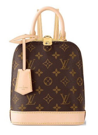 Louis Vuitton Classic Monogram Brown Canvas Mini Backpack with Leather Trim