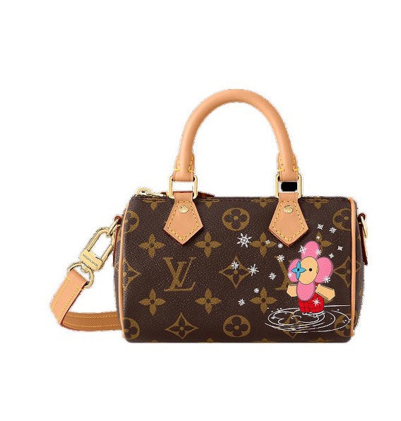 Louis Vuitton Brown Monogram Canvas Mini Duffle Bag with Cartoon Character Print