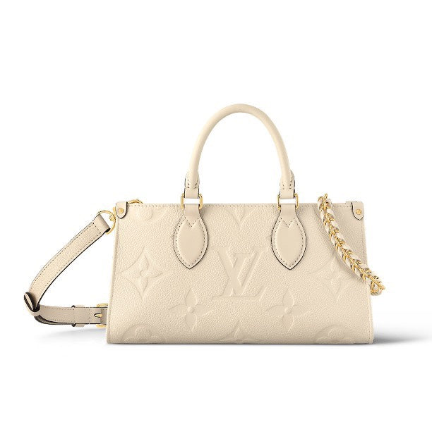Louis Vuitton Beige Embossed Monogram Leather Top Handle Crossbody Bag