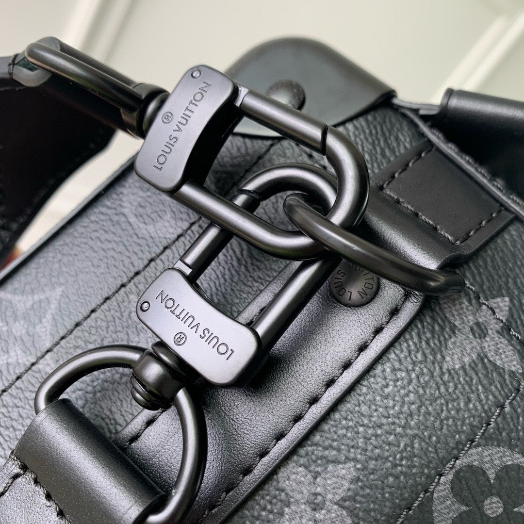 Louis Vuitton Luxury Monogram Print Grey Crossbody Bag with Top Handle