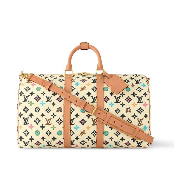 Louis Vuitton Multicolor Monogram Canvas Travel Duffle Bag with Leather Trim