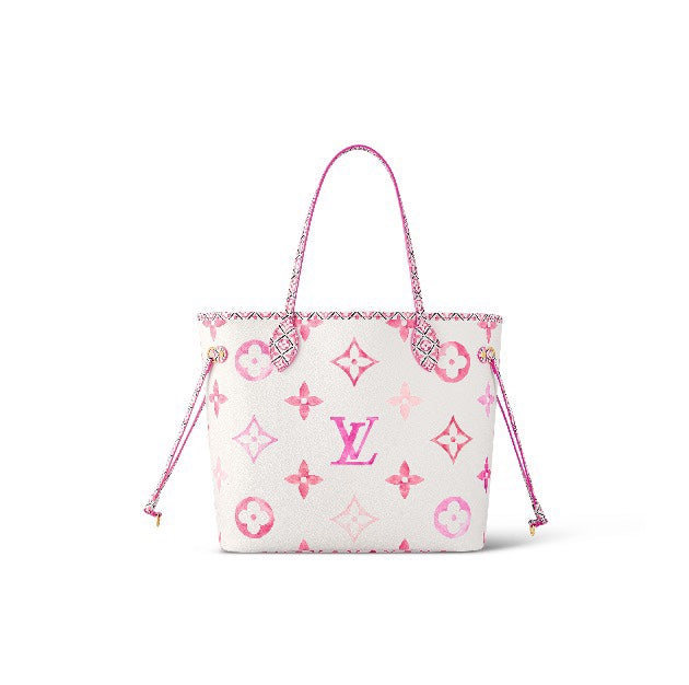 Louis Vuitton Neverfull MM By The Pool Monogram Empreinte Giant - Pink/White