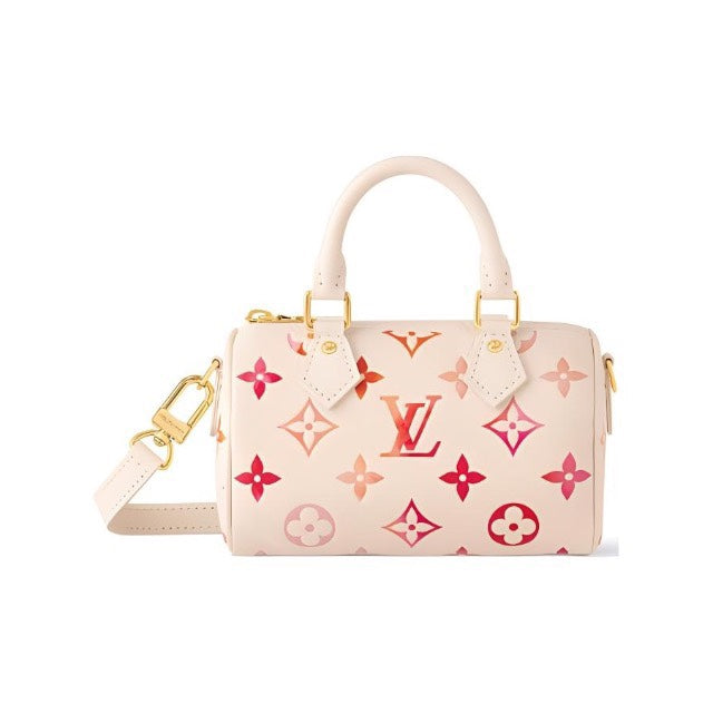 Louis Vuitton Luxury Pink Gradient Monogram Mini Crossbody Barrel Handbag